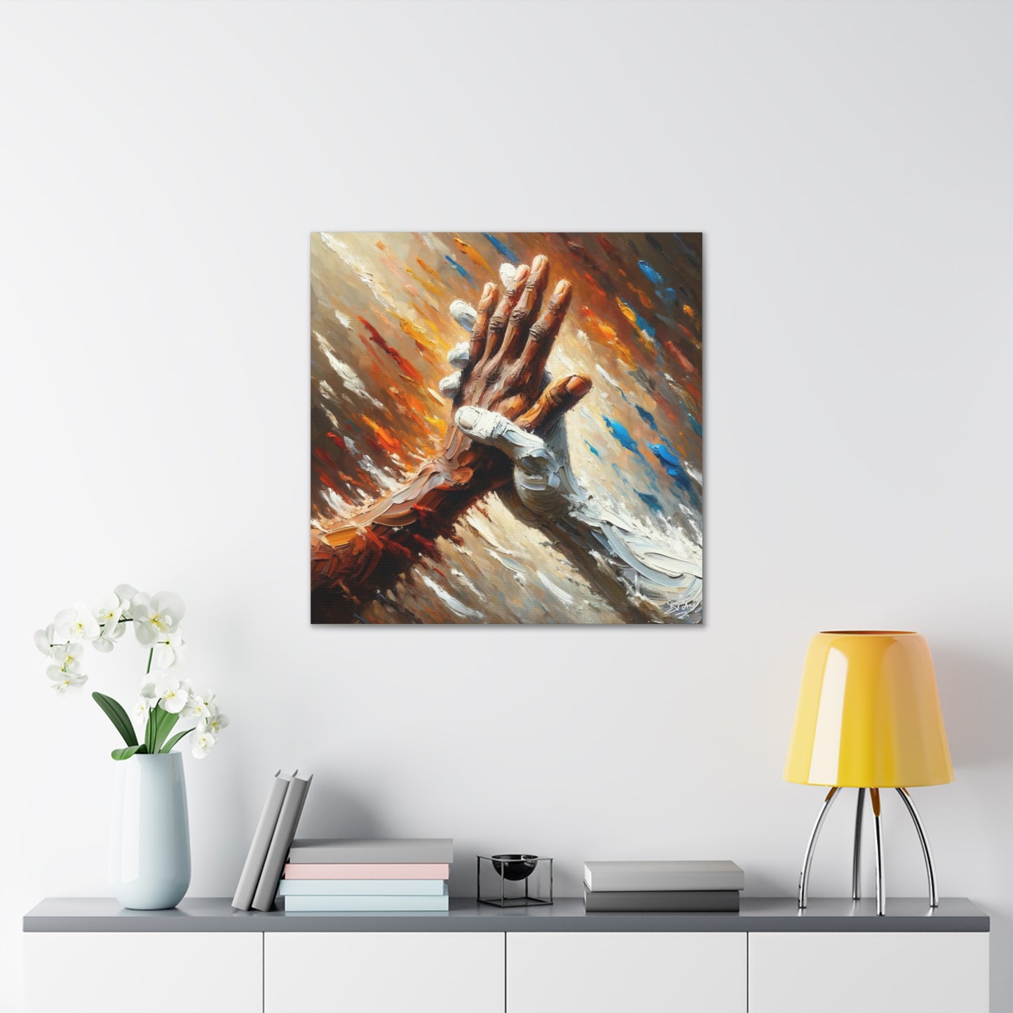 Art Print, "Unity," Oil Finish, One Love, West Indian Ethnicity, Cultural, Heritage, Semi-Abstract, Canvas Gallery Wrap