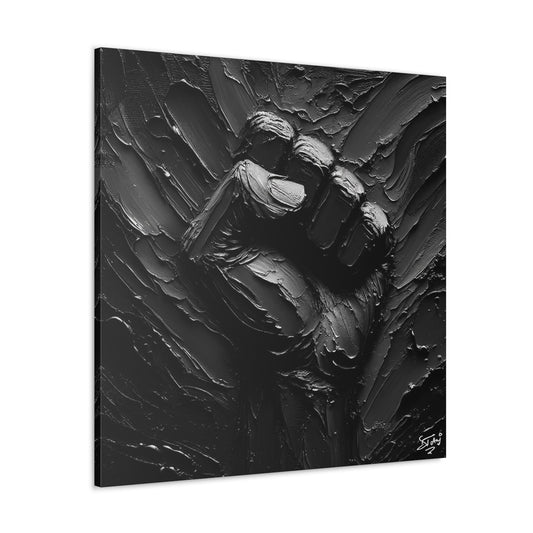 Art Print, Black Hand, Black Power, Oil Finish, Unity, One Love, Semi-Abstract, Canvas Gallery Wrap