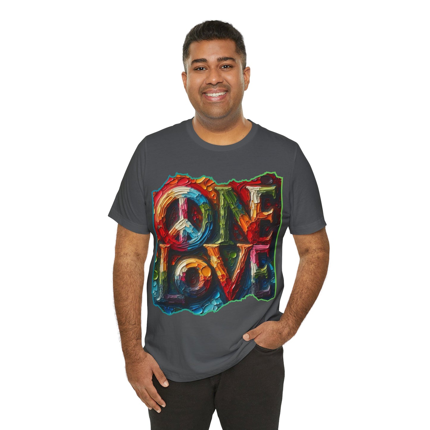 Unisex Jersey Short Sleeve Tee, "One Love" Imposter Syndrome, Mental Wellness, Stress Relief, Self-Awareness, Unity, Inclusion, Anti-Racism, One Love, Inclusion, DEI, Diversity