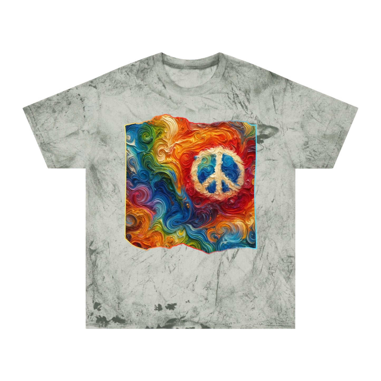 Unisex Color Blast T-Shirt "Peace" One World, Self-Love, Anti-Racism, One Love, Unity, Inclusion, Diversity, Immigrant Outsiders, Cultural Identity, Black Excellence Empowerment Inspiration, FashionWithPurpose, ConsciousClothing