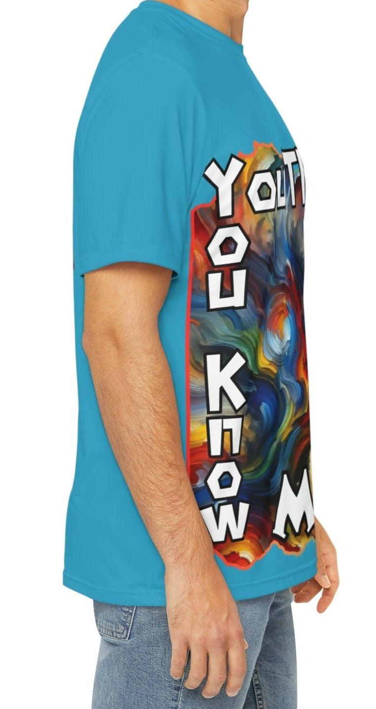 Men's Brushed Polyester Short Sleeve Tee (AOP), "You Think You Know Me?"