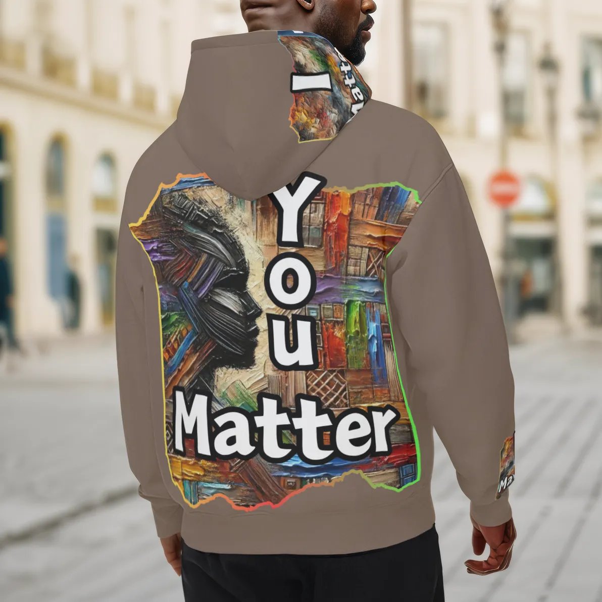 Men’s Plush Fleece Lined Hoodie "I Matter, You Matter"