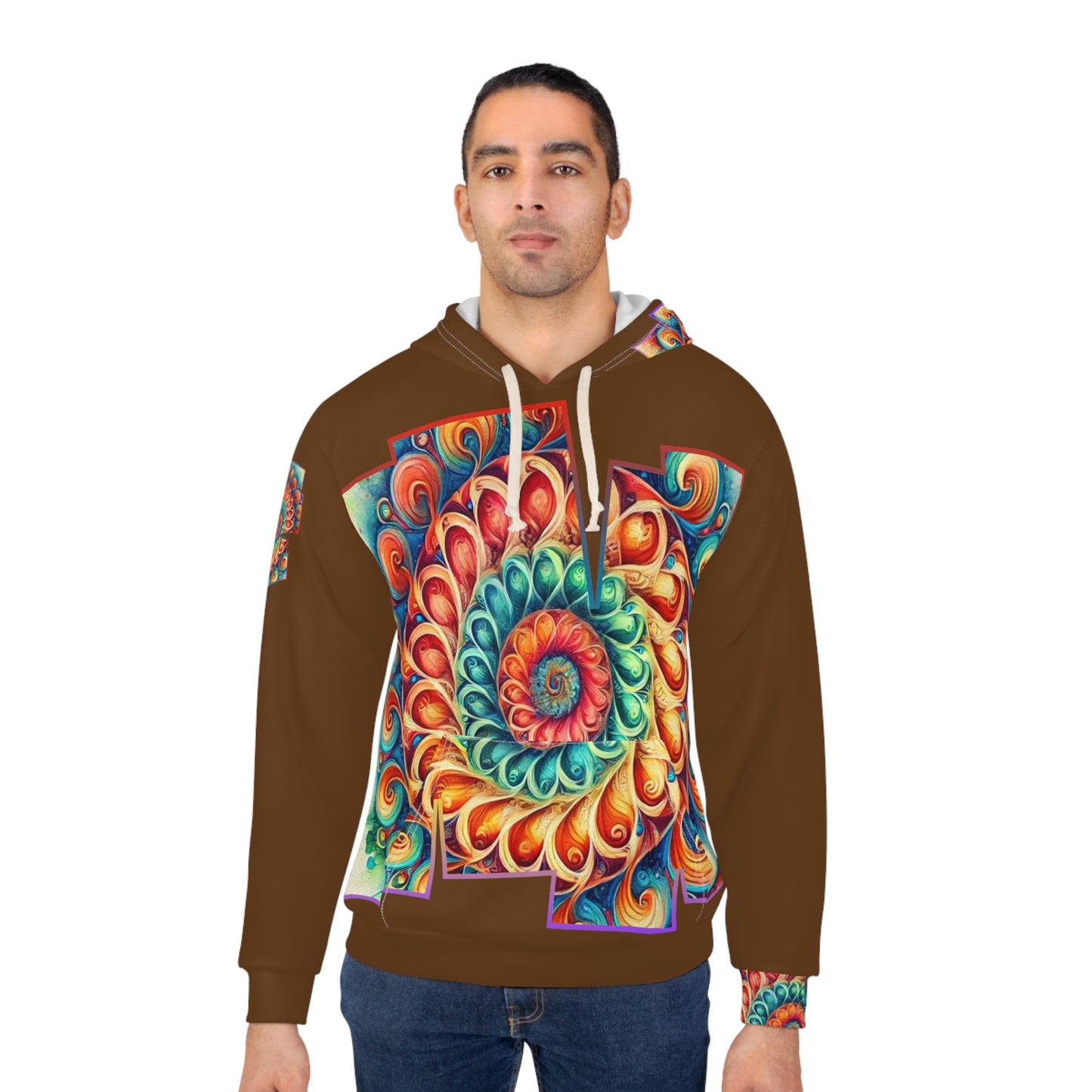 Unisex Pullover Hoodie (AOP) "Abstract Caribbean Print"