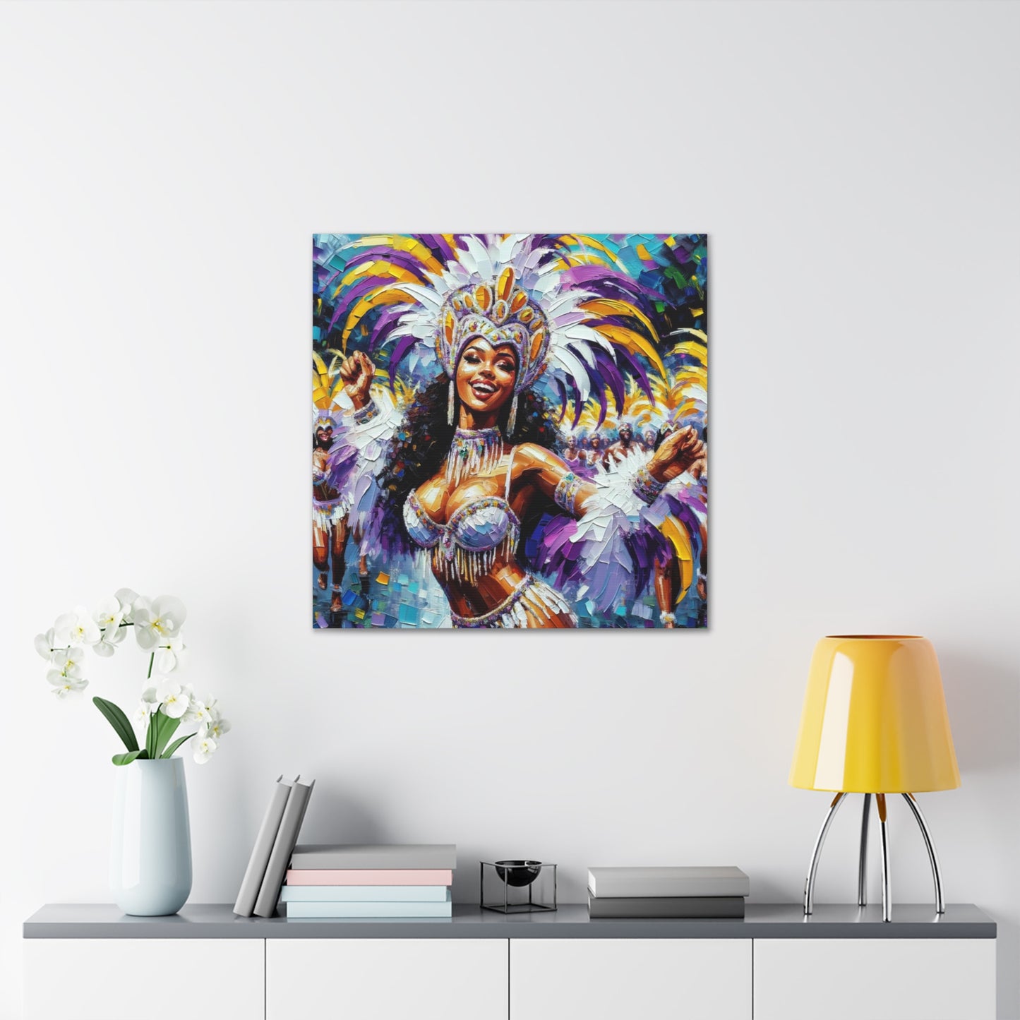 Art Print#9 of Trini Masquerader, Carnival, Oil Finish, West Indian Ethnicity, Cultural, Heritage, Art, Black Woman, Canvas Gallery Wraps