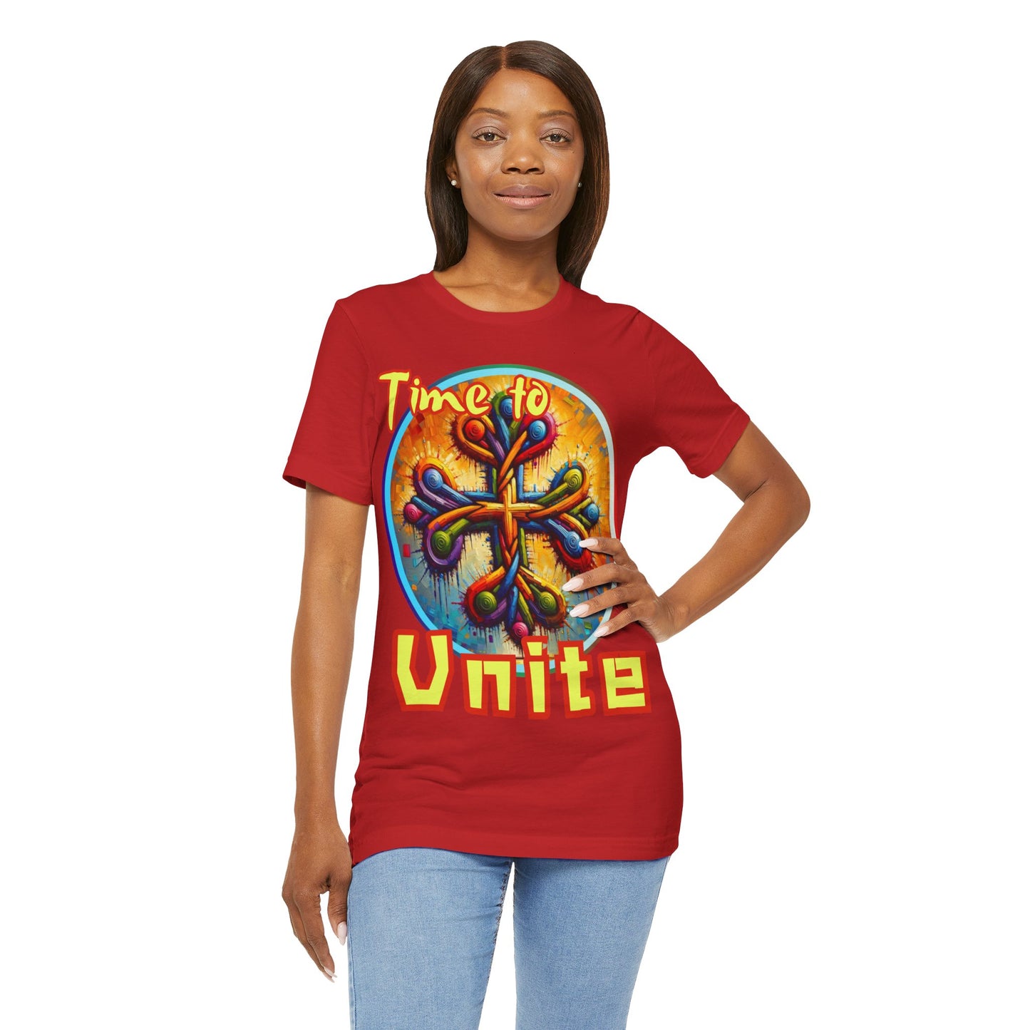 Unisex Jersey Short Sleeve Tee, "Time to Unite" Self-Awareness, Unity, Inclusion, Anti-Racism, One Love, Inclusion, DEI, Diversity