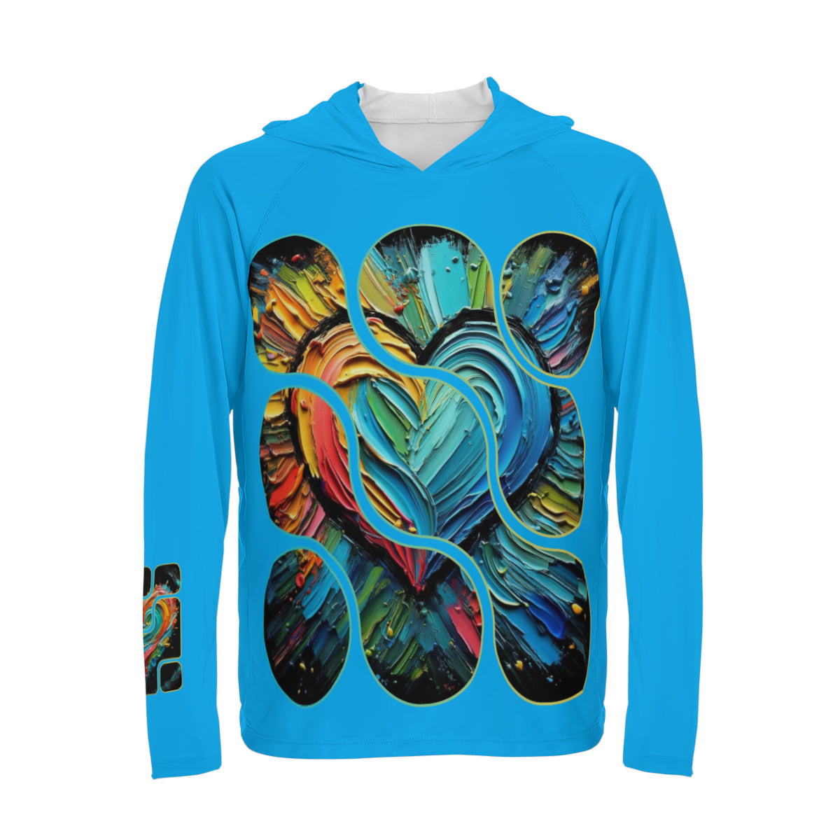 Men's Sun Protection Long Sleeve Hoodie | "Love Print"