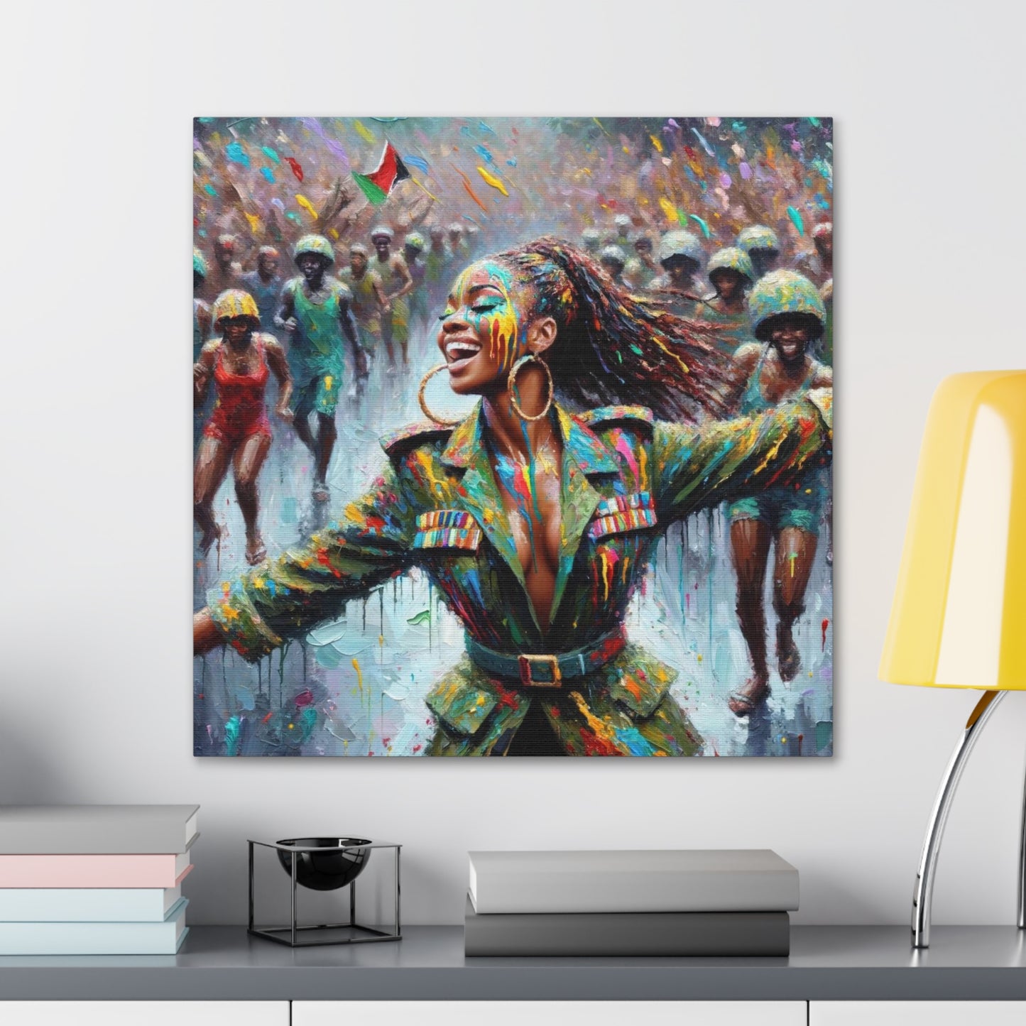 Art Print of Jouvert Morning, Afro-Caribbean Woman, Oil Finish, West Indian Ethnicity, Cultural, Heritage, Canvas Gallery Wraps