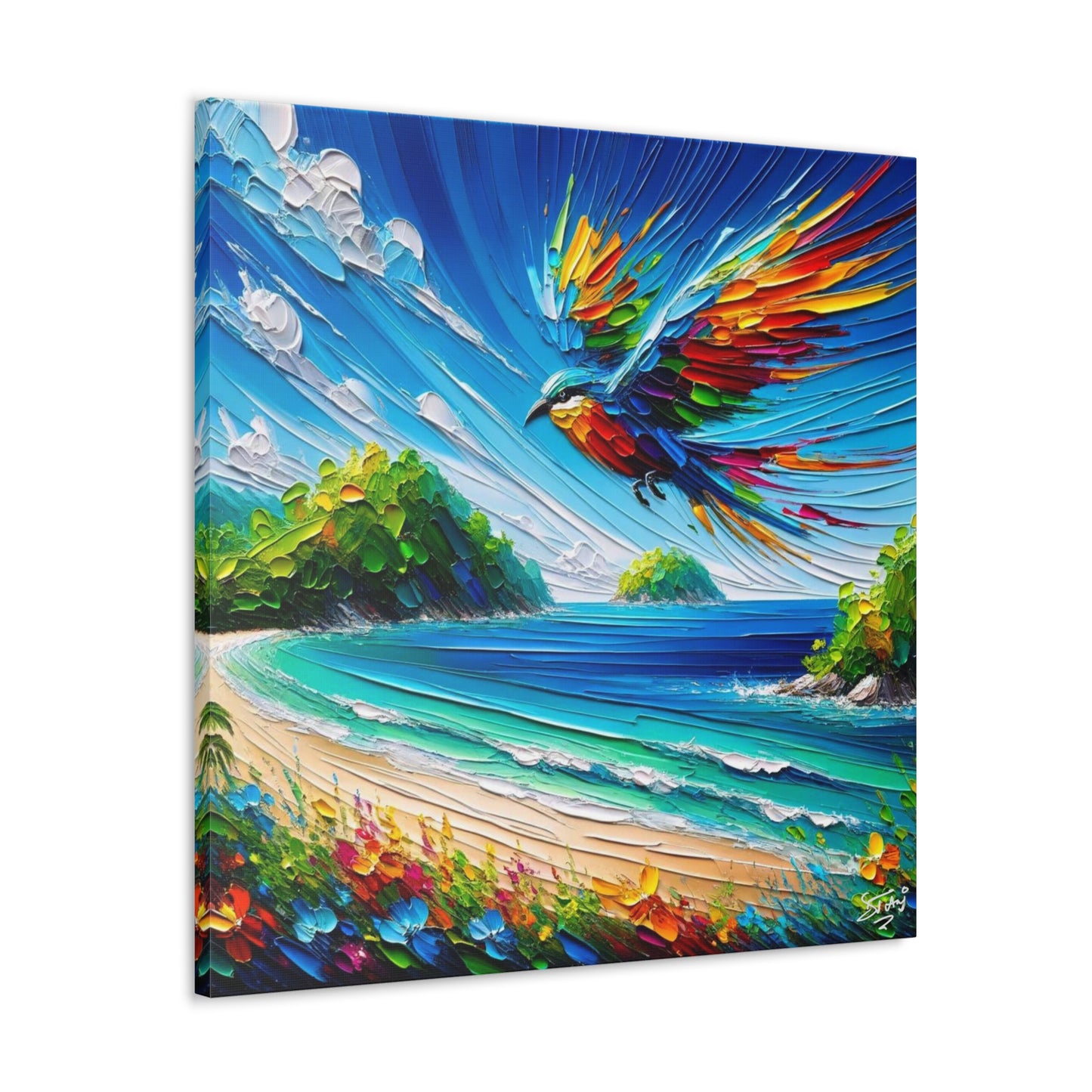 Art Print of Tropical Bird, West Indian Art, Canvas Gallery Wraps