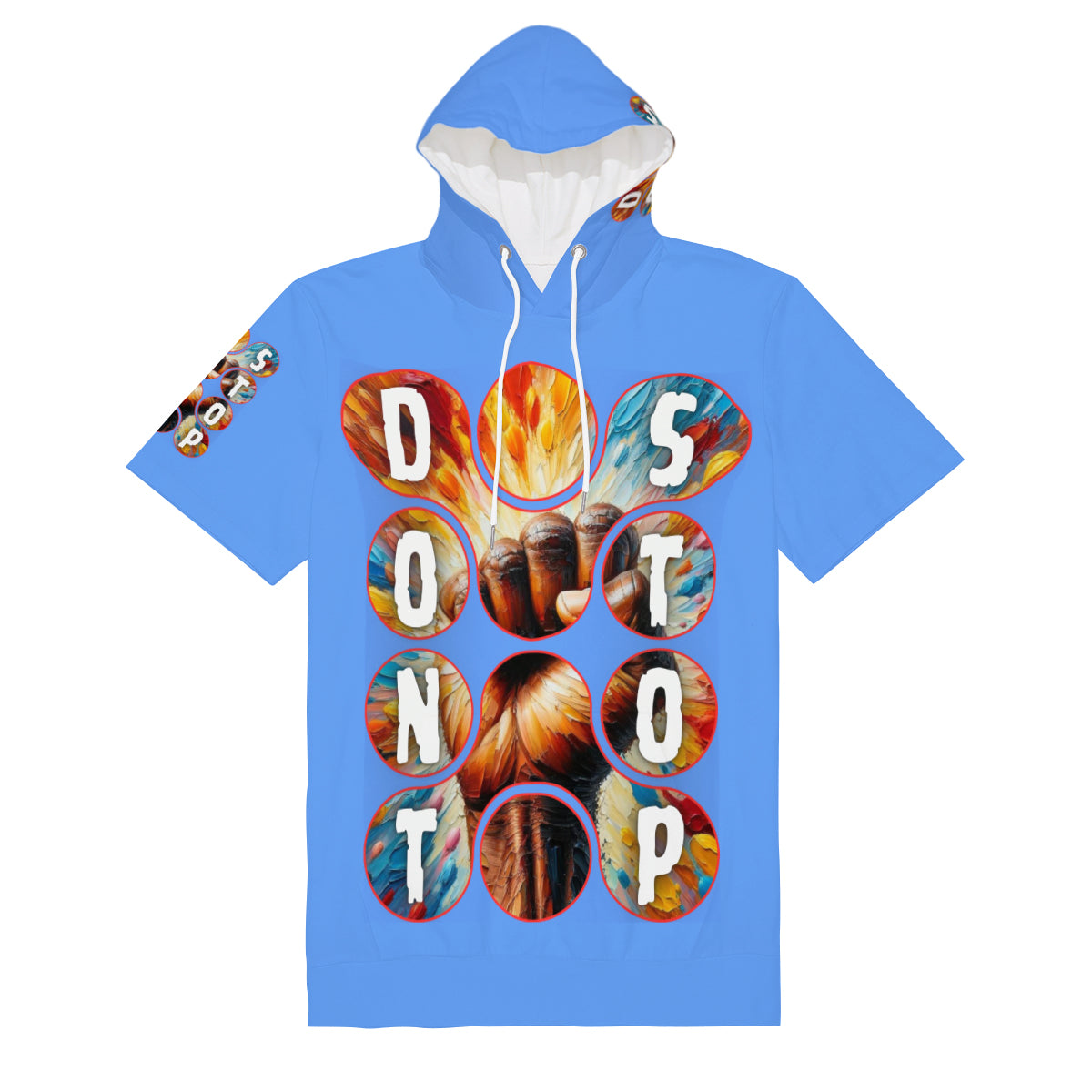 Men’s Cotton Hooded T-Shirt "Don't Stop, The Struggle is Real"