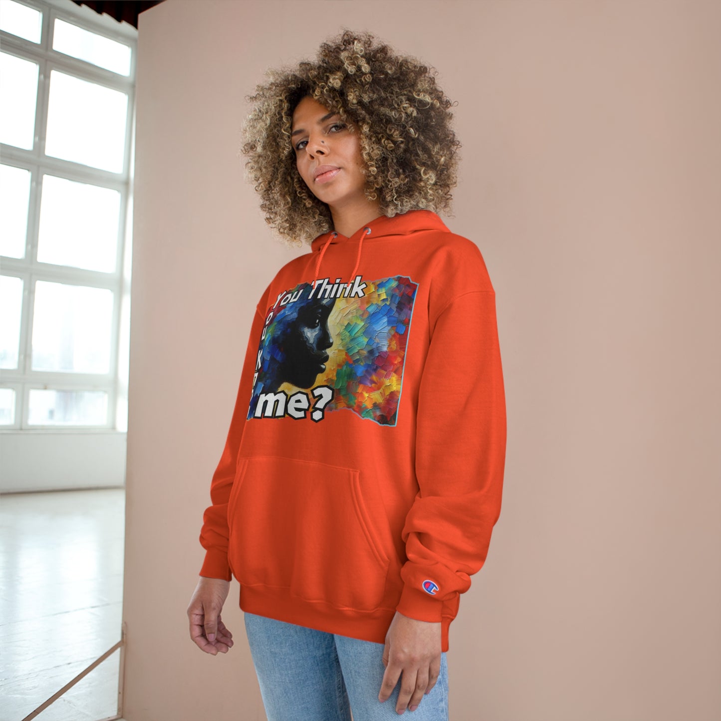 Champion Hoodie "You Think You Know Me" Inclusion, Anti-Racism, Racial Justice, One Love, Unity, Diversity, Immigrant Outsiders, Caribbean Culture, FashionWithPurpose, ConsciousClothing, Cultural Identity, Black Inspiration Empowerment