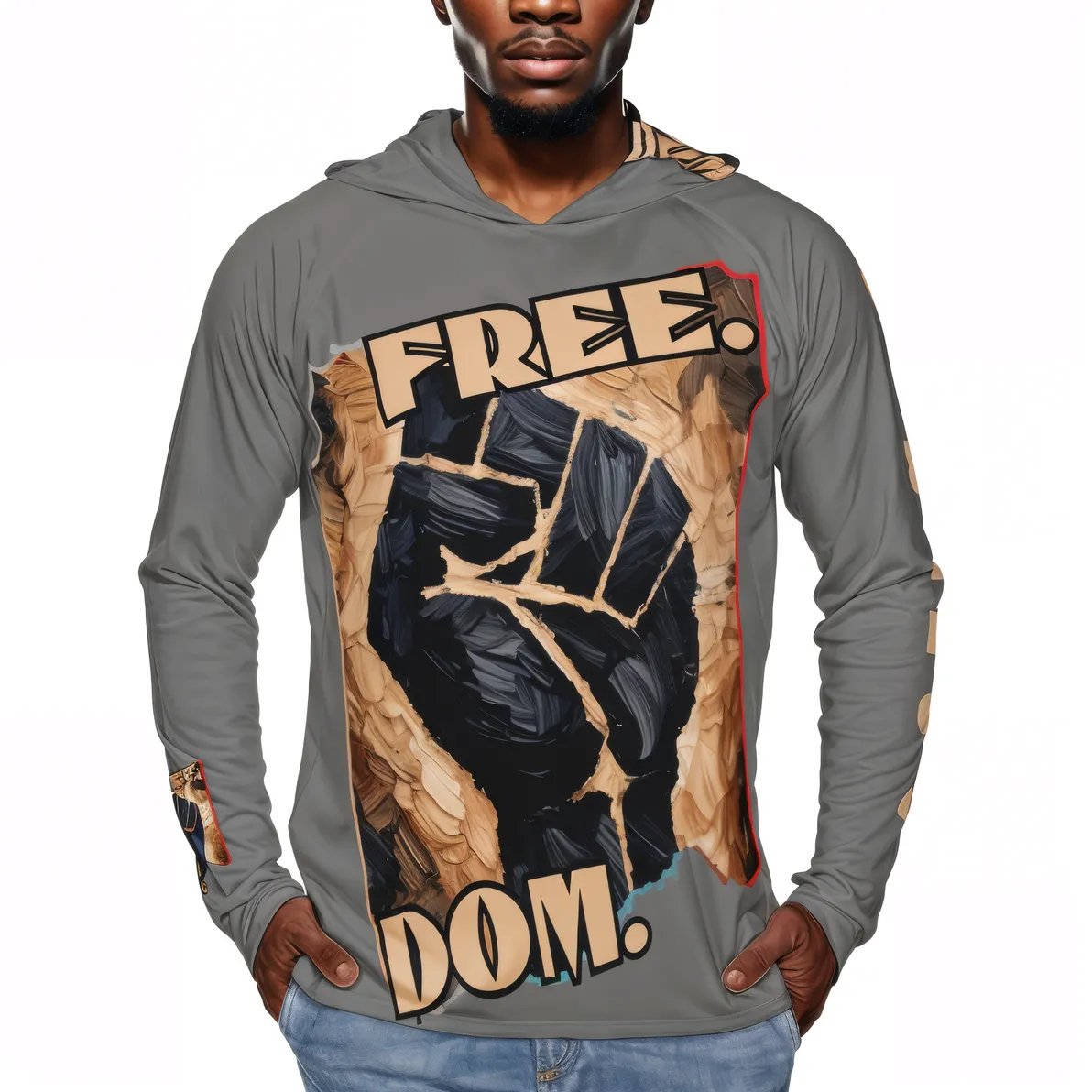 Men's Sun Protection Long Sleeve Hoodie | "Free.Dom."