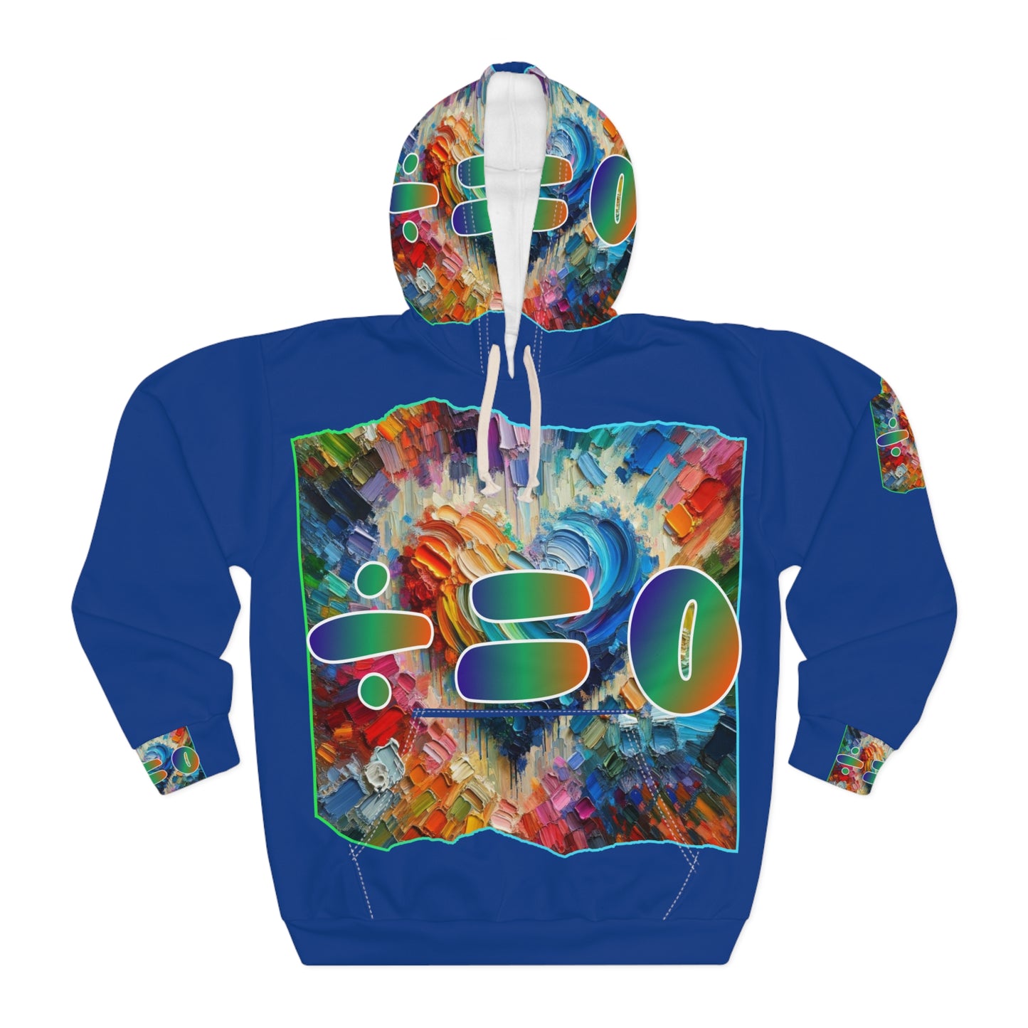 Unisex Pullover Hoodie (AOP) "Divided Equal Zero"