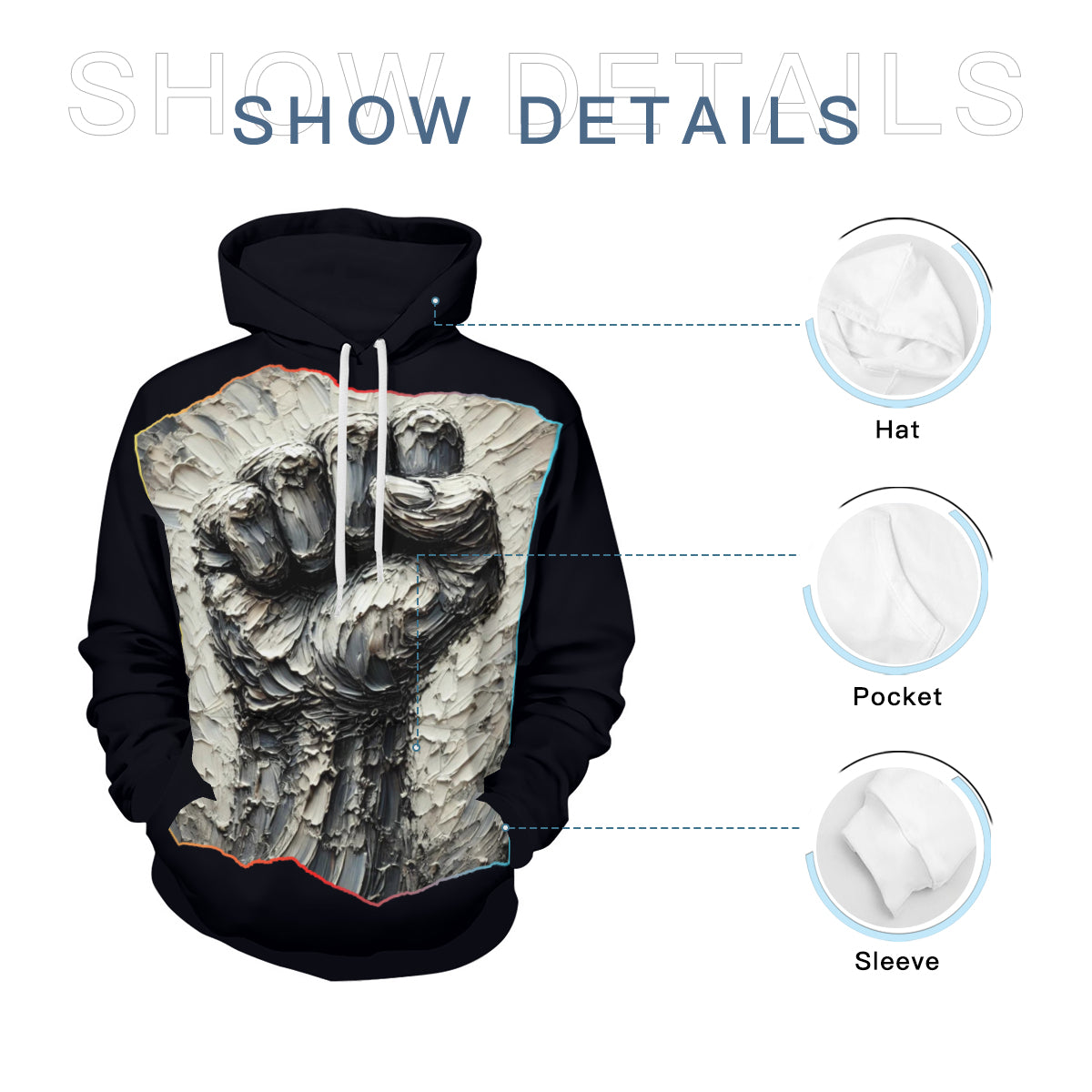 Men's Adult Hoodie Set with Double-Layer Hood "Power"