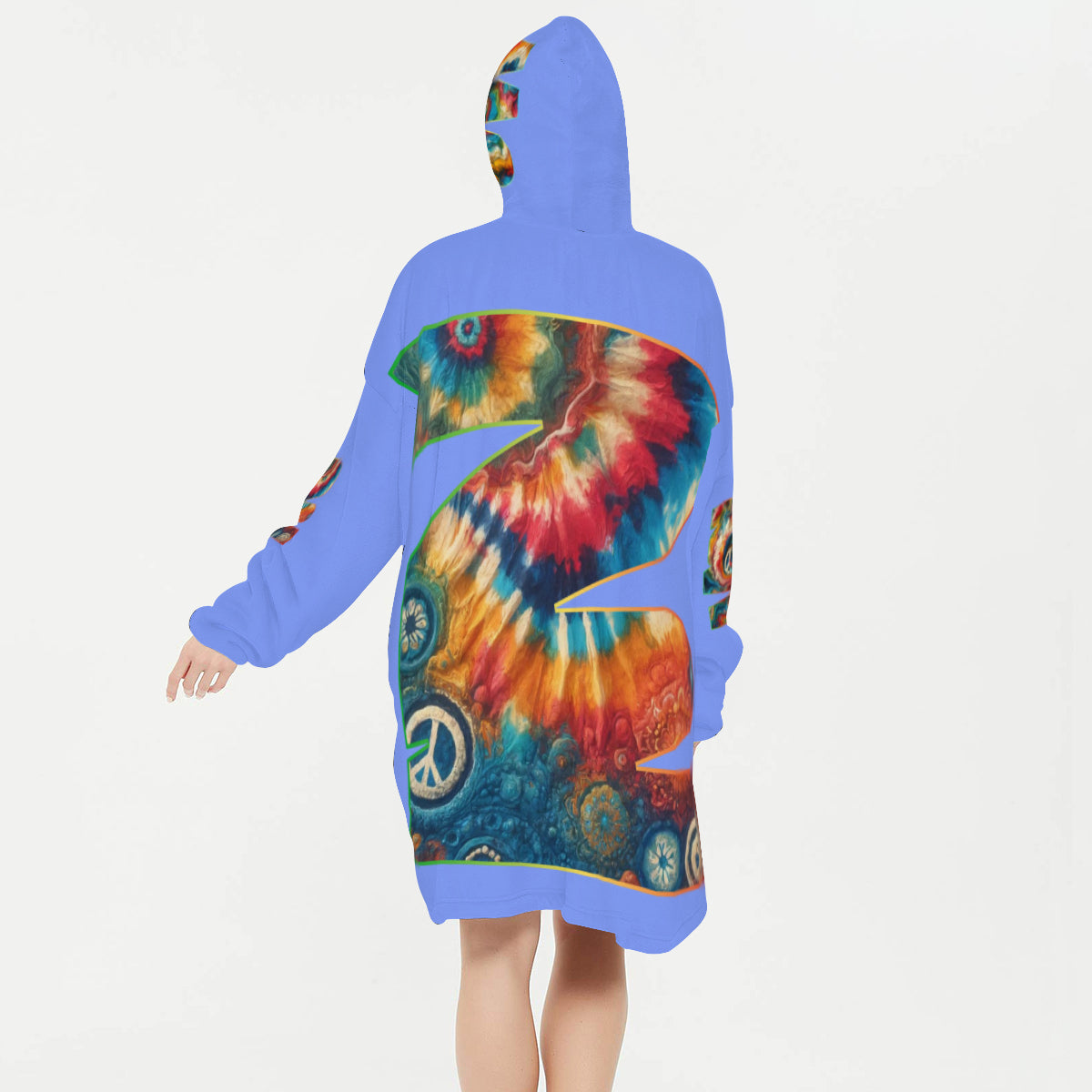 Flannel Sleeper Blanket Hoodie | "Peace Design"