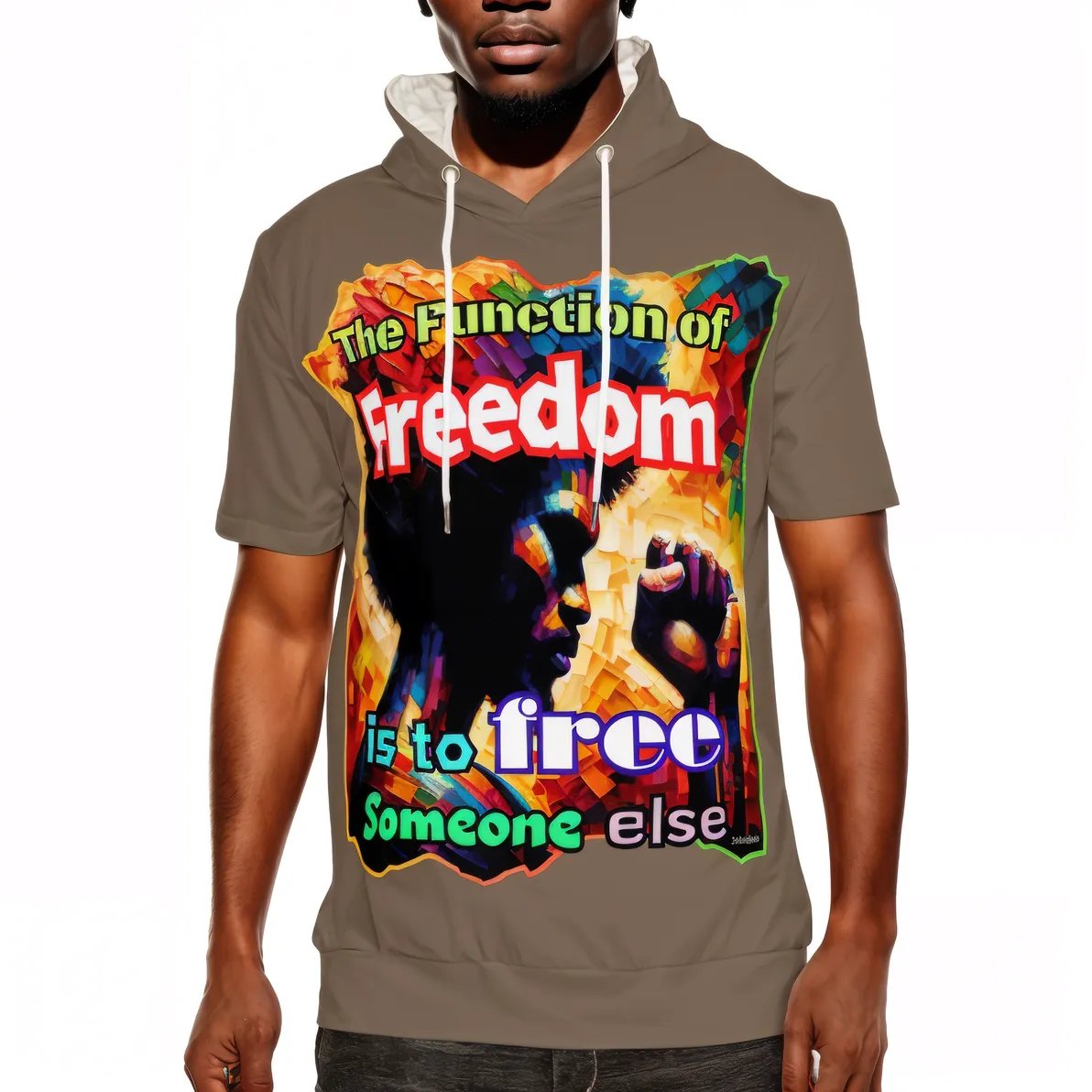 Men’s Cotton Hooded T-Shirt "The Function Of Freedom"