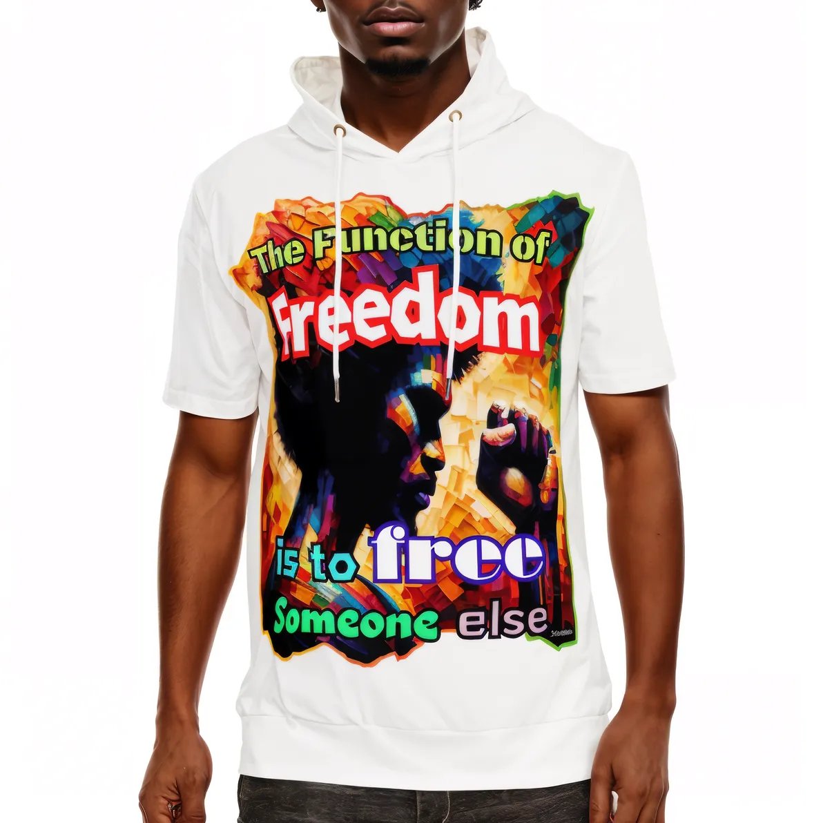 Men’s Cotton Hooded T-Shirt "The Function Of Freedom"