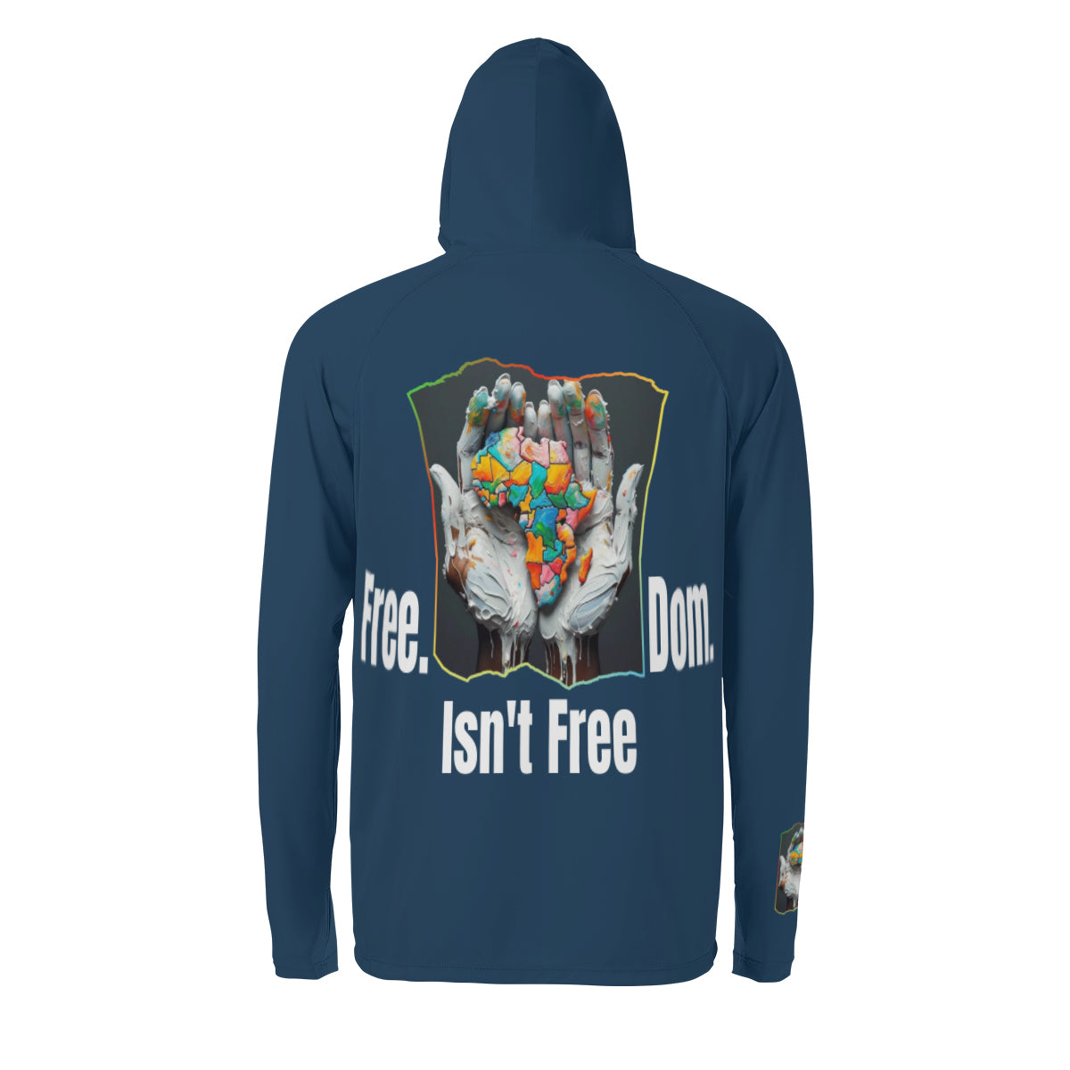 Men's Sun Protection Long Sleeve Hoodie "Fee.Dom Isn't Free"