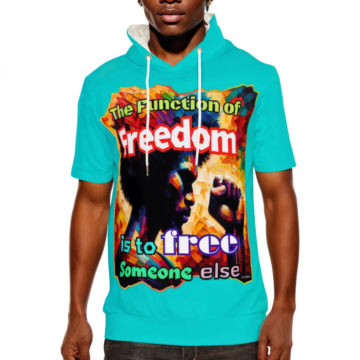 Men’s Cotton Hooded T-Shirt "The Function Of Freedom"