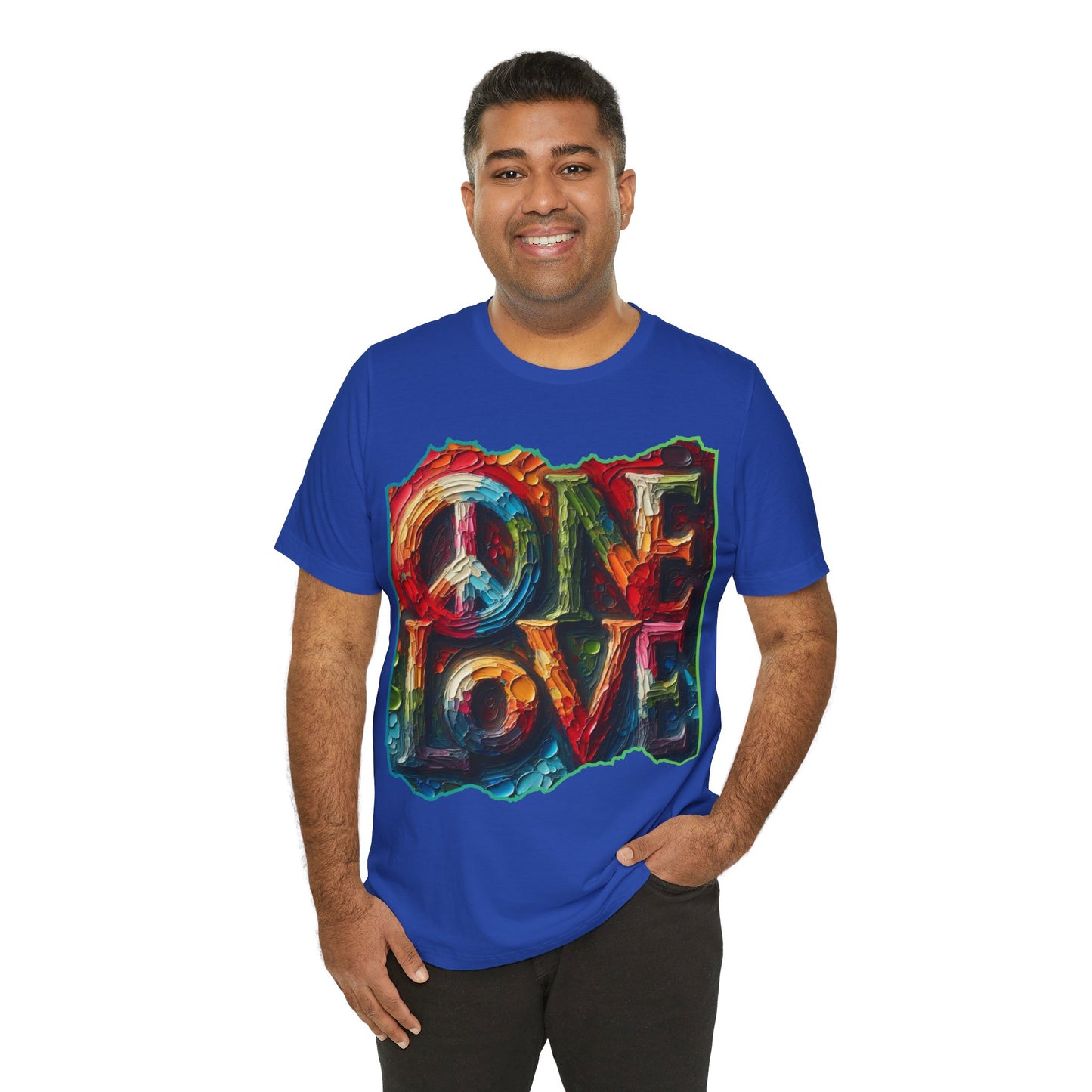 Unisex Jersey Short Sleeve Tee, "One Love" Imposter Syndrome, Mental Wellness, Stress Relief, Self-Awareness, Unity, Inclusion, Anti-Racism, One Love, Inclusion, DEI, Diversity