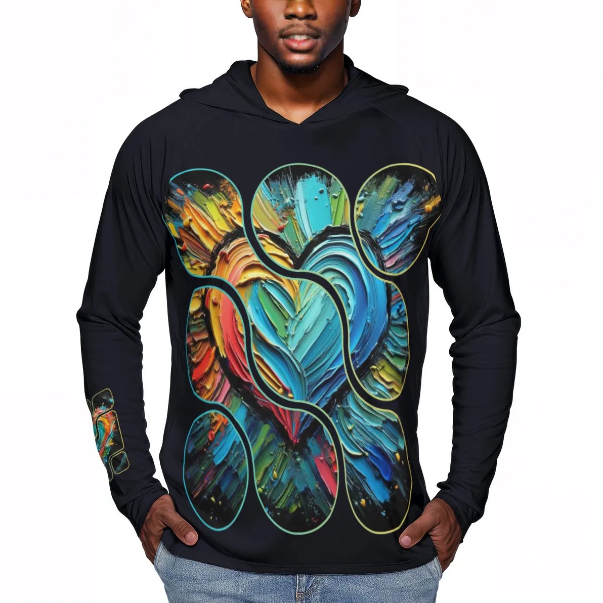 Men's Sun Protection Long Sleeve Hoodie | "Love Print"