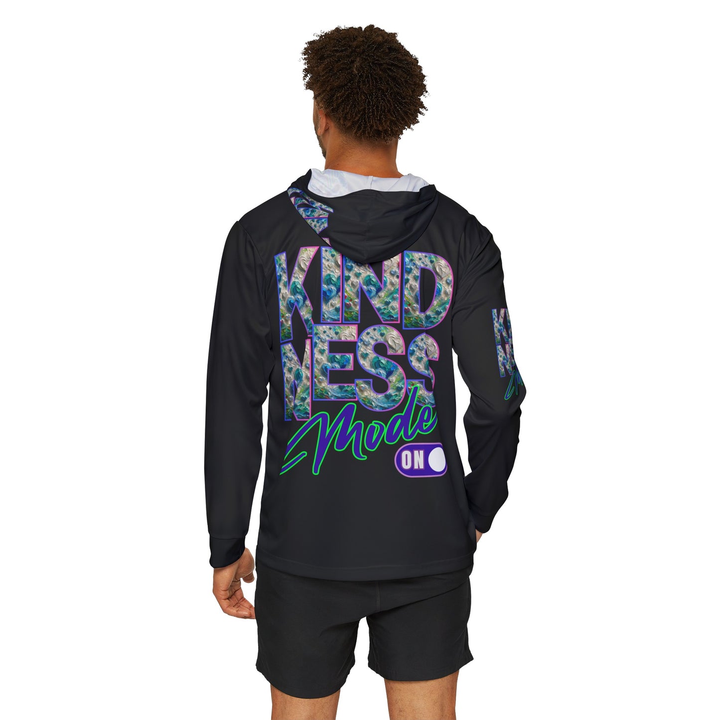 Men's Sports Warmup Hoodie (AOP), "Kindness Mode On"