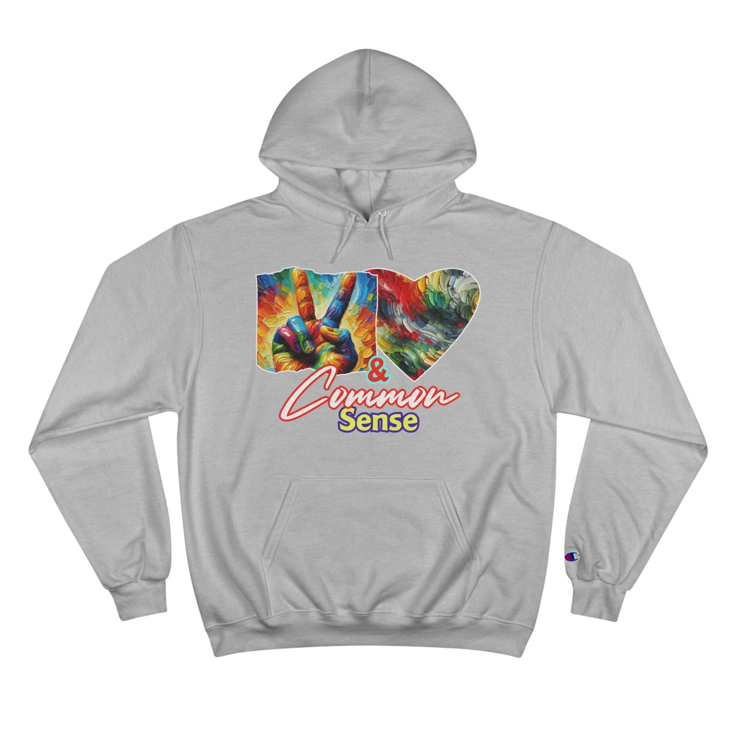 Champion Hoodie, "Peace, Love & Common Sense" Inclusion, Anti-Racism, Racial Justice, One Love, Unity, Diversity, Immigrant Outsiders, Caribbean Culture, FashionWithPurpose, ConsciousClothing, Cultural Identity, Black Inspiration Empowerment