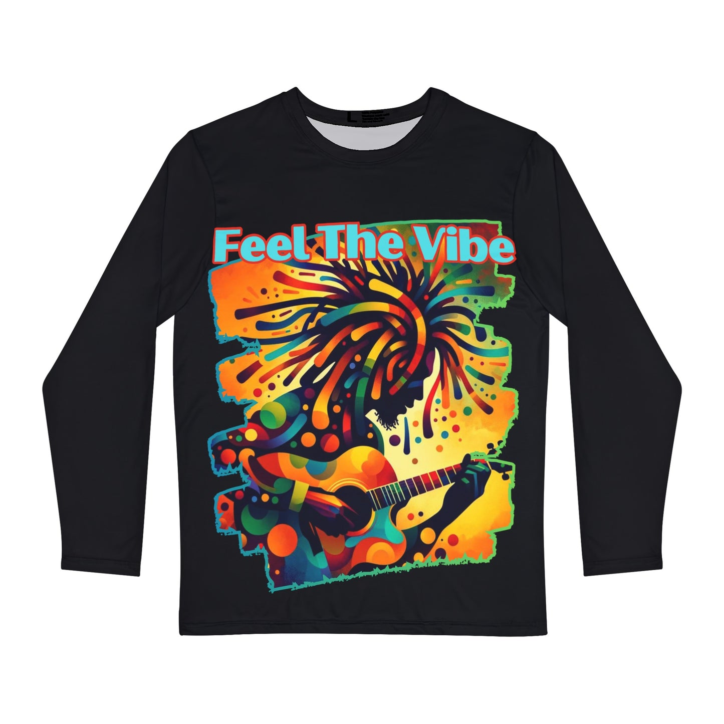 Men's Brushed Polyester Long Sleeve Shirt (AOP) "Feel The Vibe"