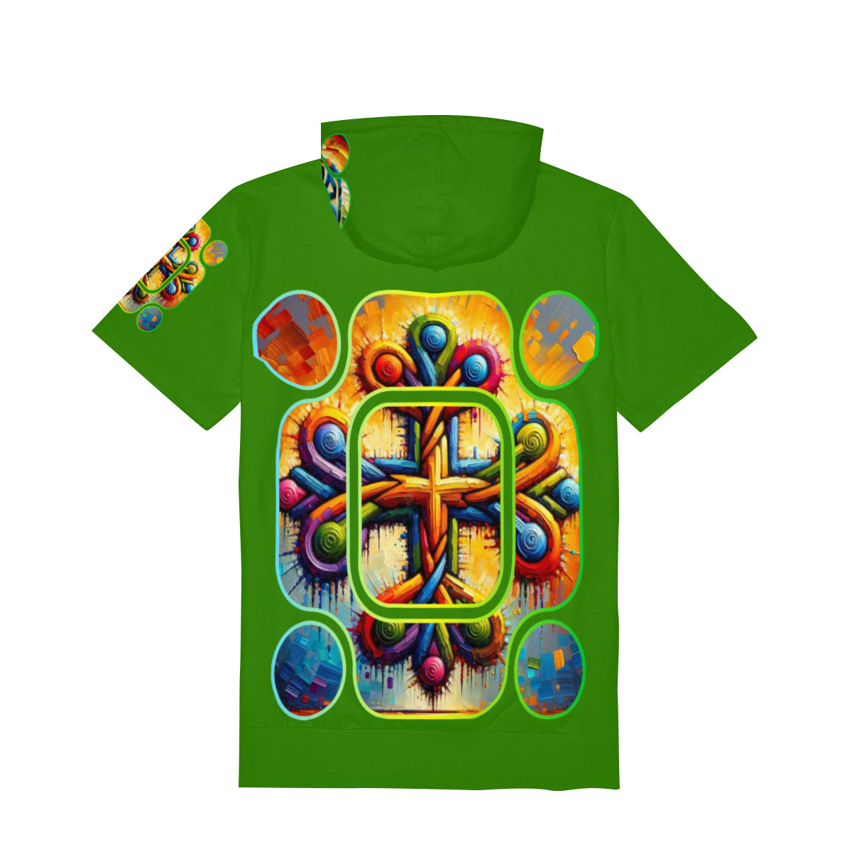 Men’s Cotton Hooded T-Shirt "Unity Abstract Print"