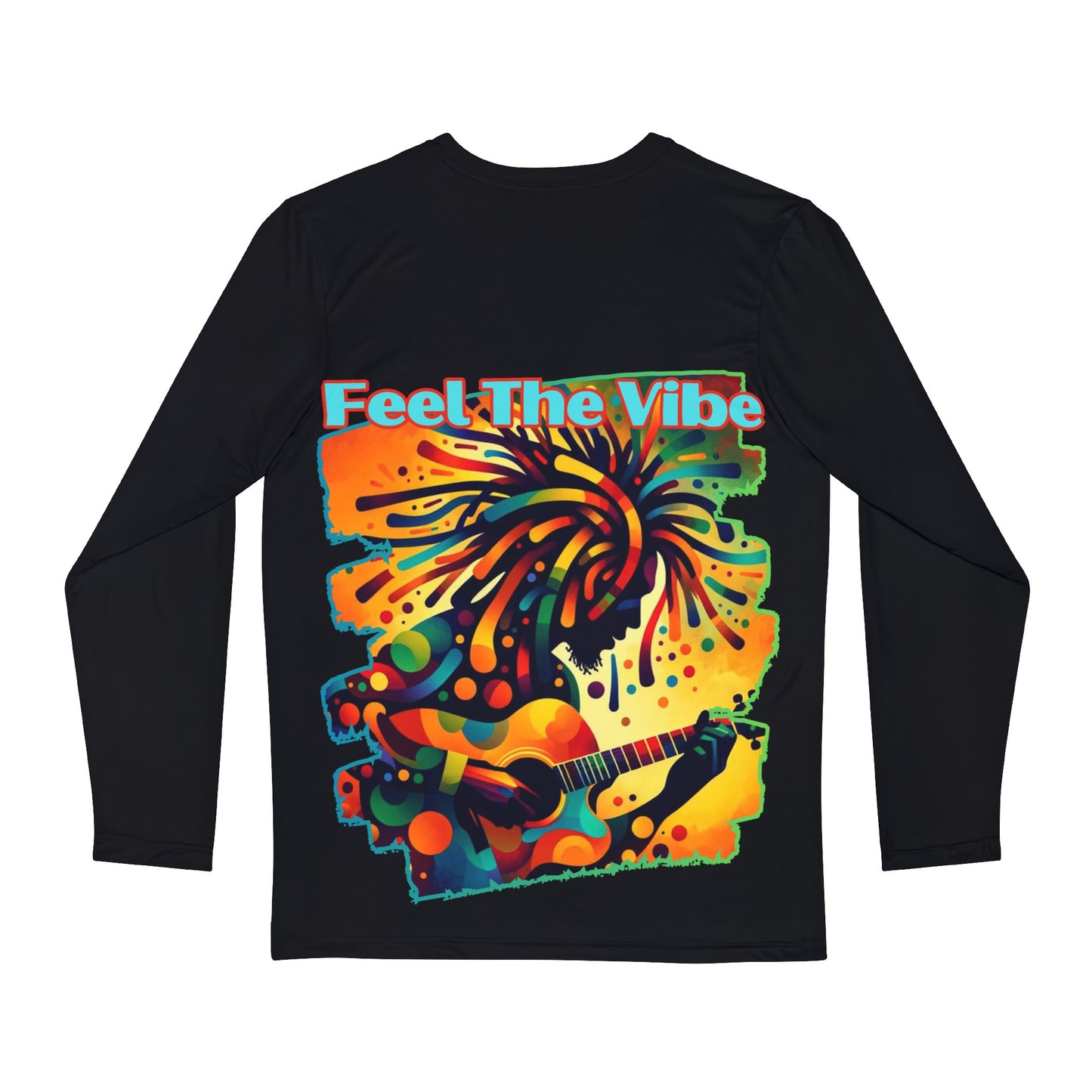 Men's Brushed Polyester Long Sleeve Shirt (AOP) "Feel The Vibe"