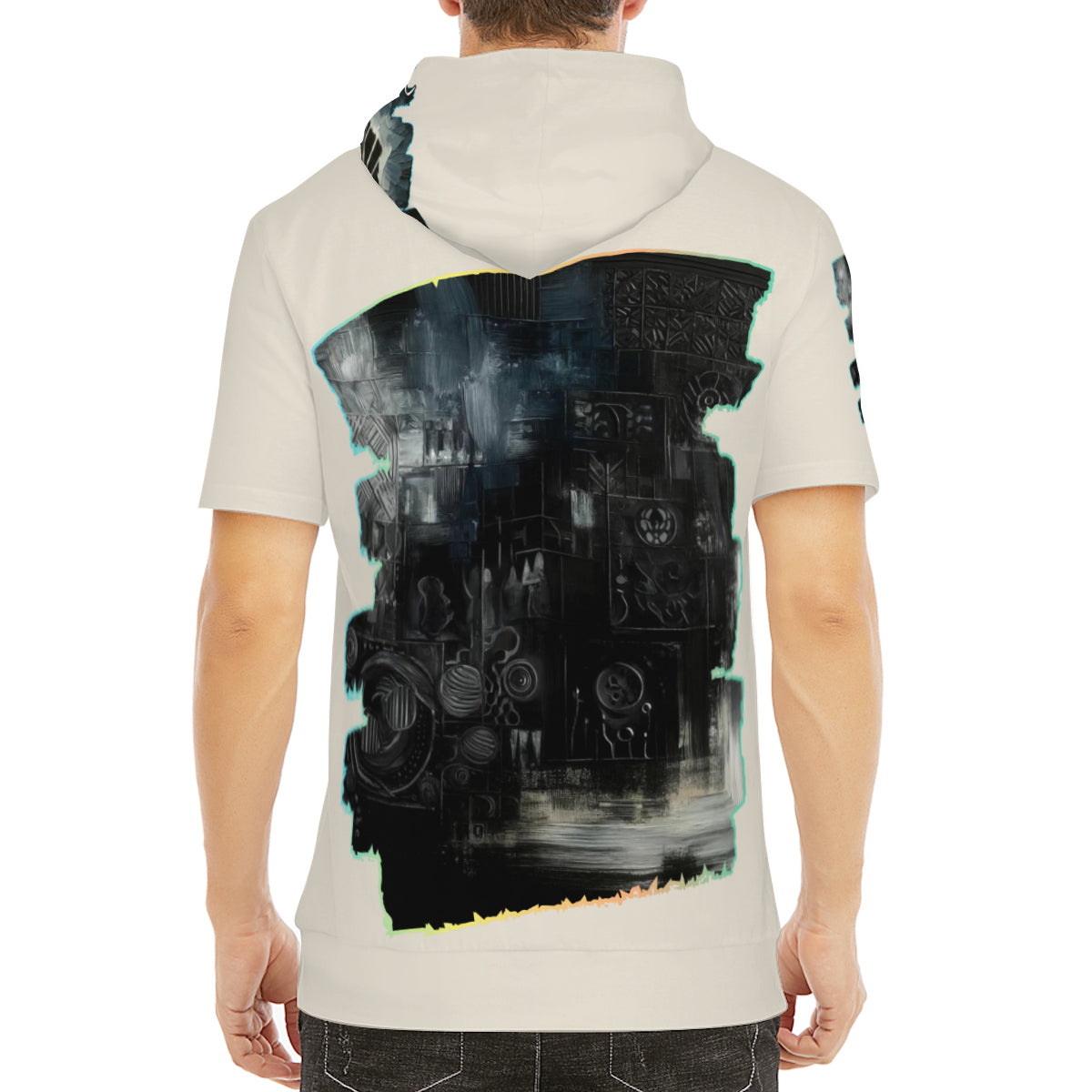 Men’s Cotton Hooded T-Shirt "I Think in Black"