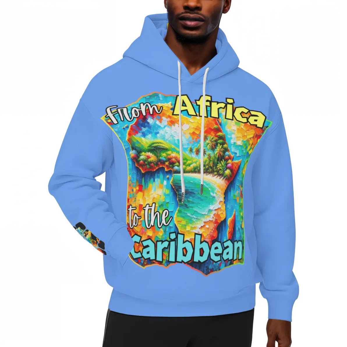 Men’s Plush Fleece Lined Hoodie "From Africa to the Caribbean"