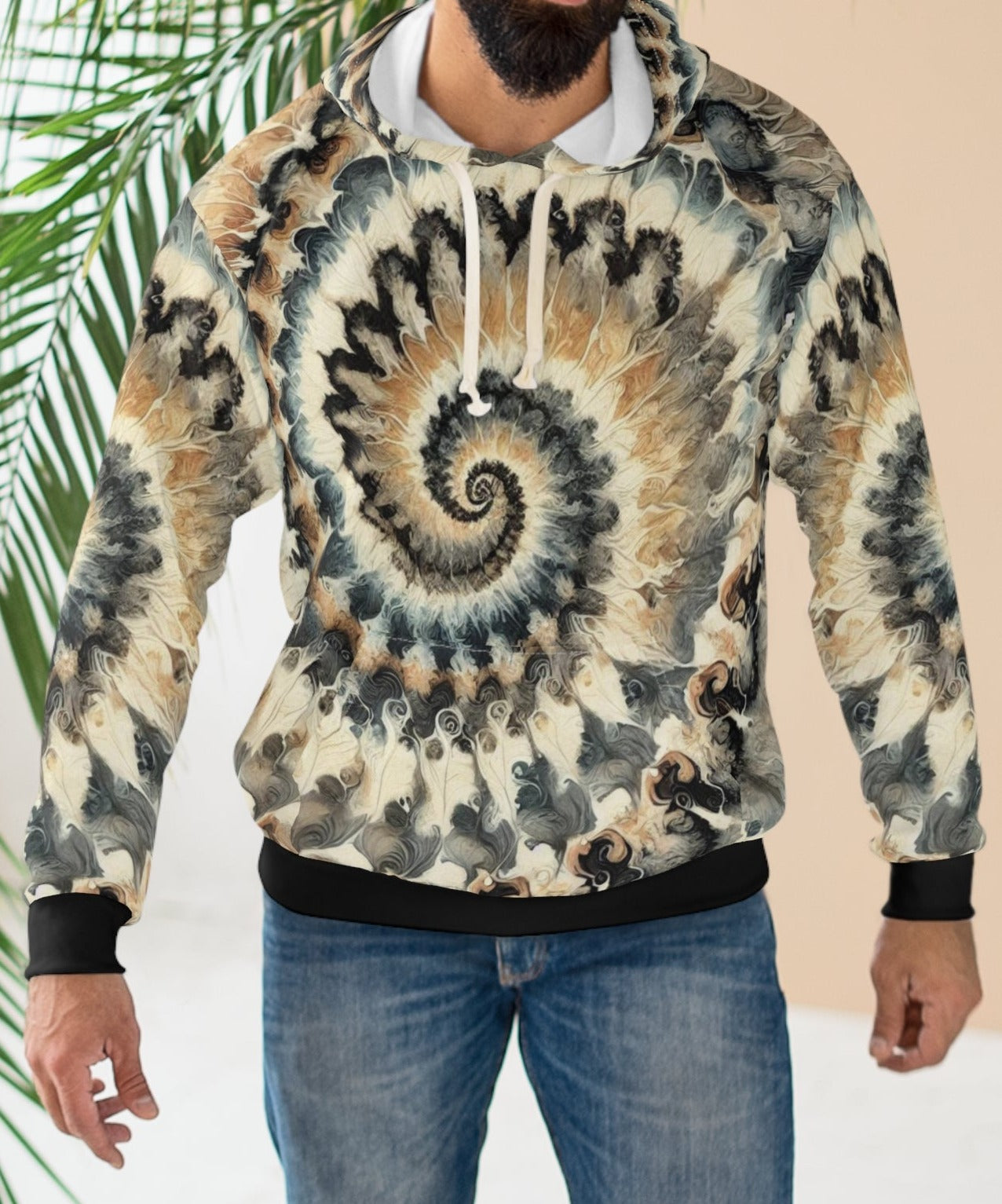 Unisex Pullover Hoodie (AOP) Abstract/Afrocentric/Tie-Dye