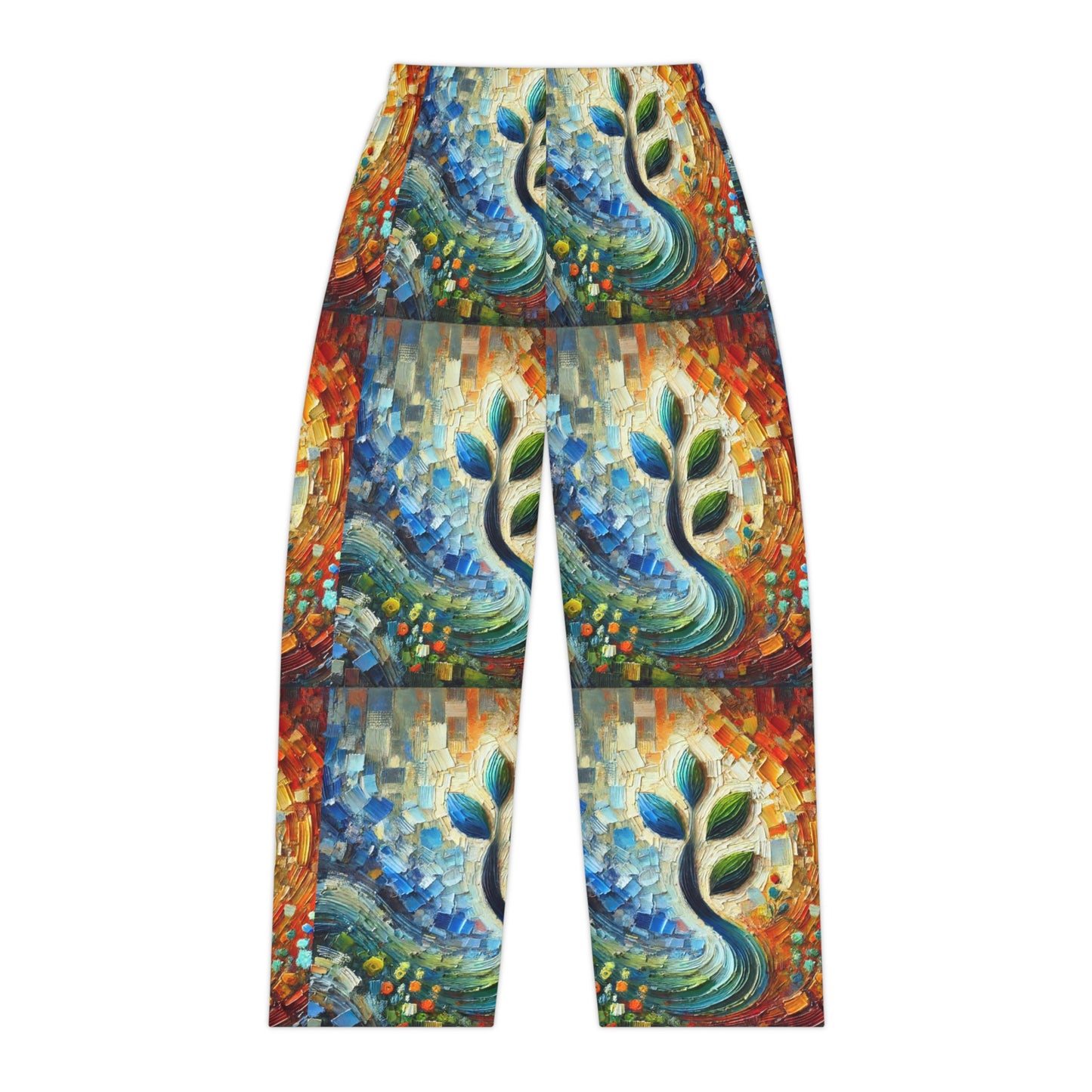 Women's Brushed Polyester Lounge Pants (AOP) Floral Abstract Print