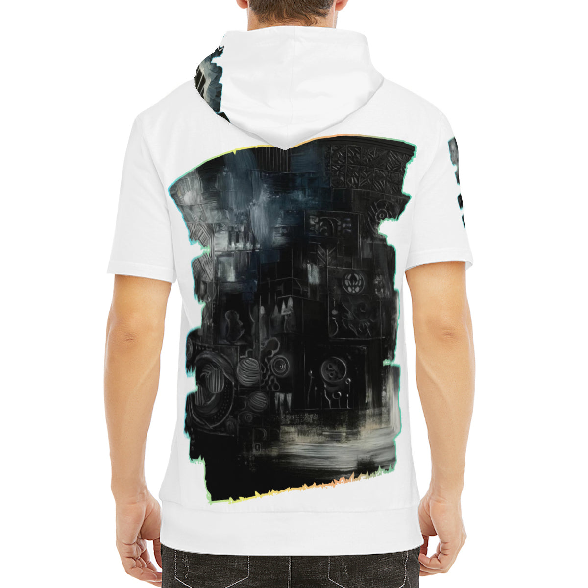 Men’s Cotton Hooded T-Shirt "I Think in Black"