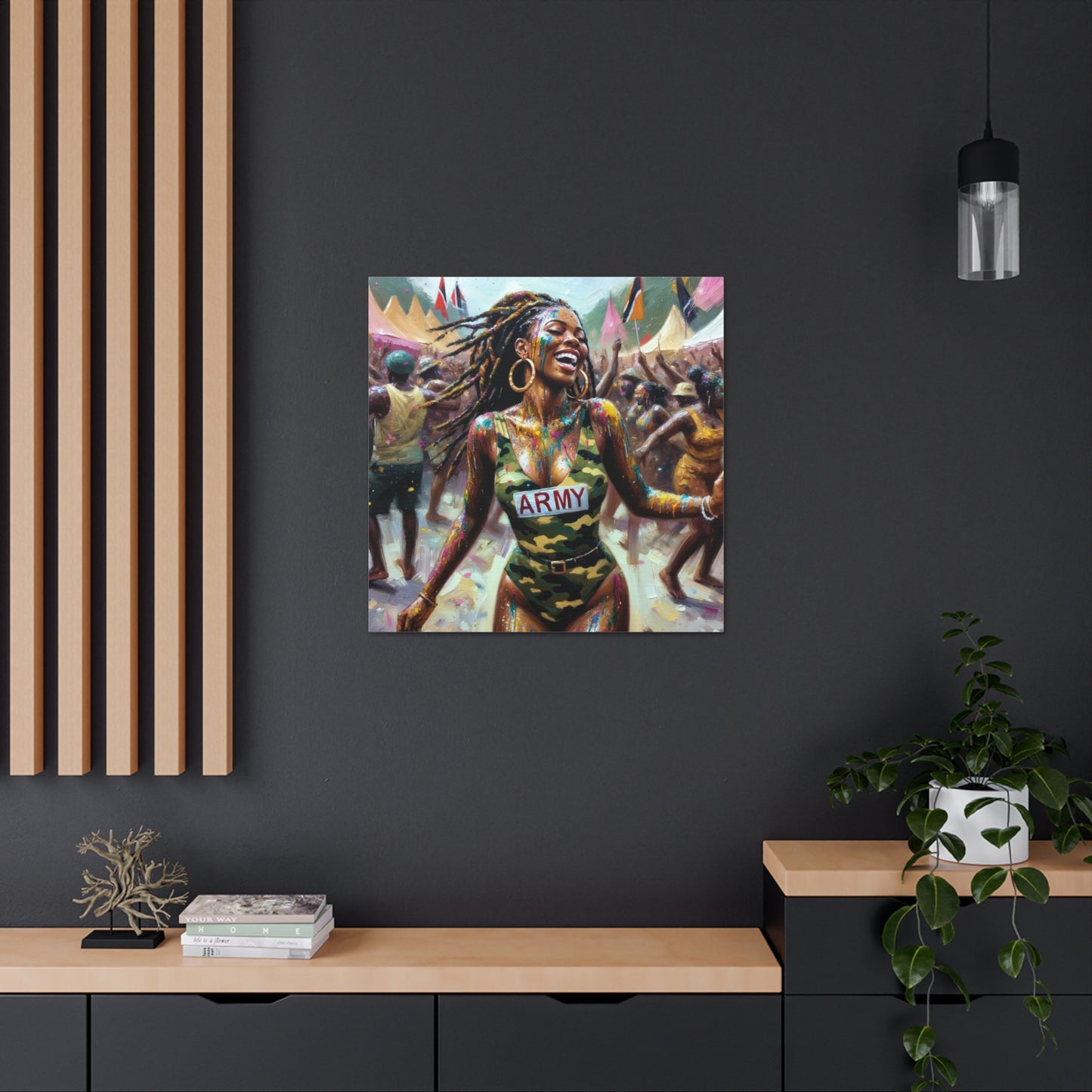 Art Print of Jouvert Morning#2, Afro-Caribbean Woman, Oil Finish, West Indian Ethnicity, Cultural, Heritage, Canvas Gallery Wraps