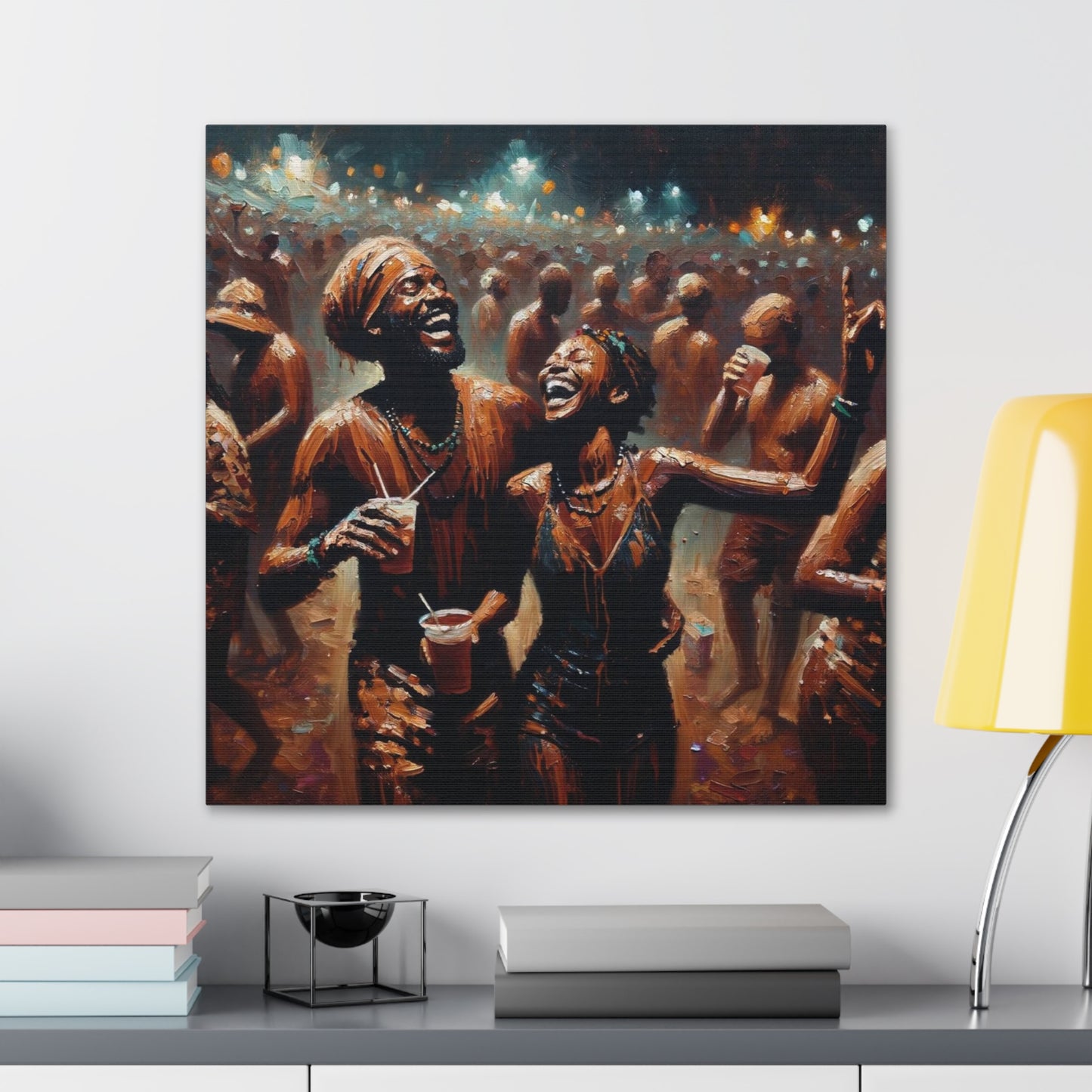 Art Print of Jouvert Morning, Afro-Caribbean Couple#6, Oil Finish, West Indian Ethnicity, Cultural, Heritage, Canvas Gallery Wraps