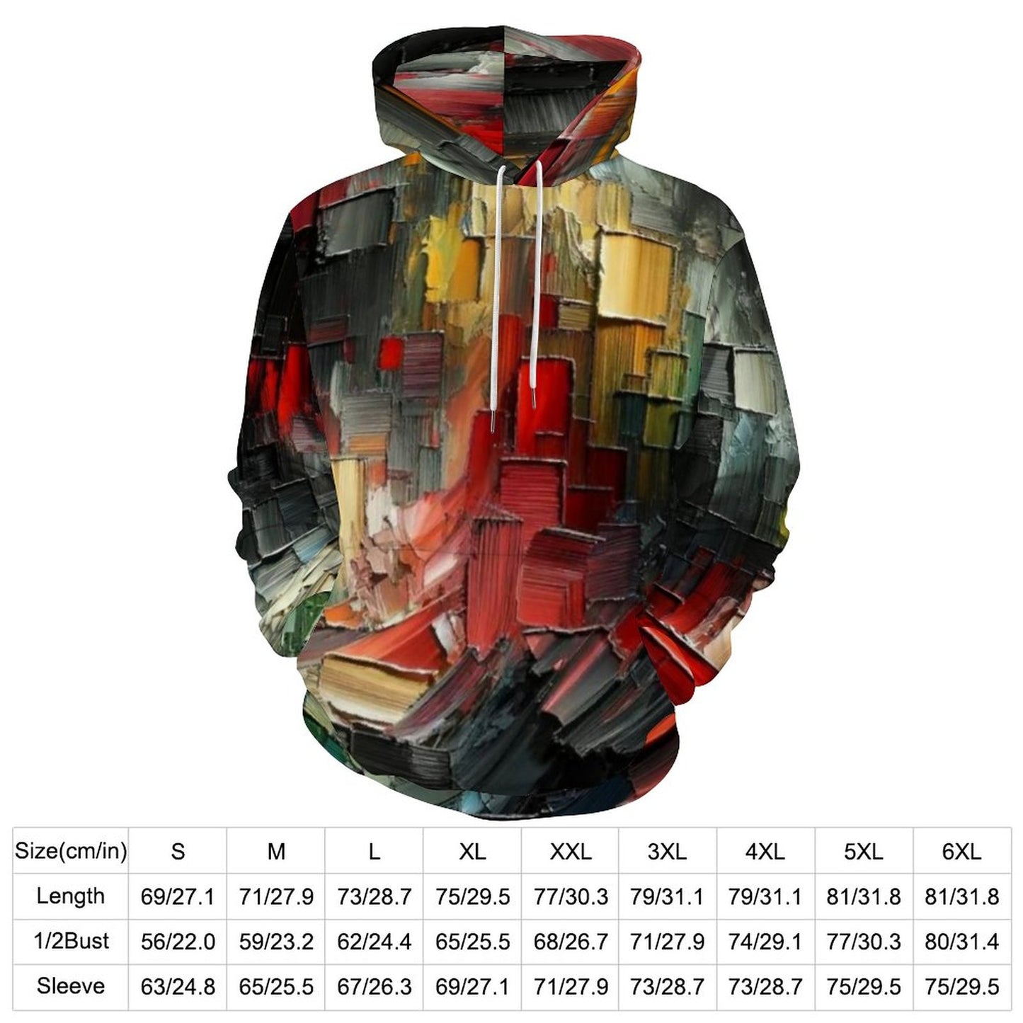 Unisex Soft Polyester Custom Hoodie (Abstract Multi-Color Print)