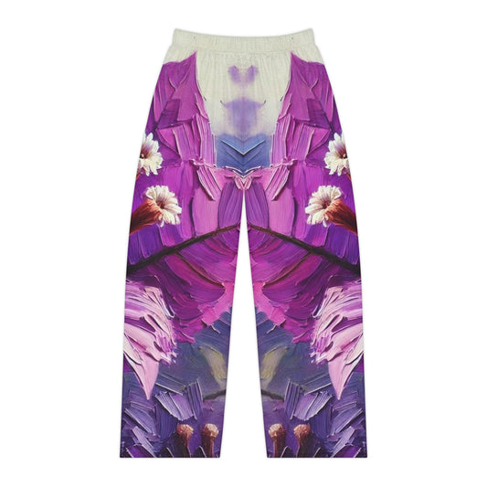 Women's Brushed Polyester Lounge Pants (AOP) Purple Floral Print