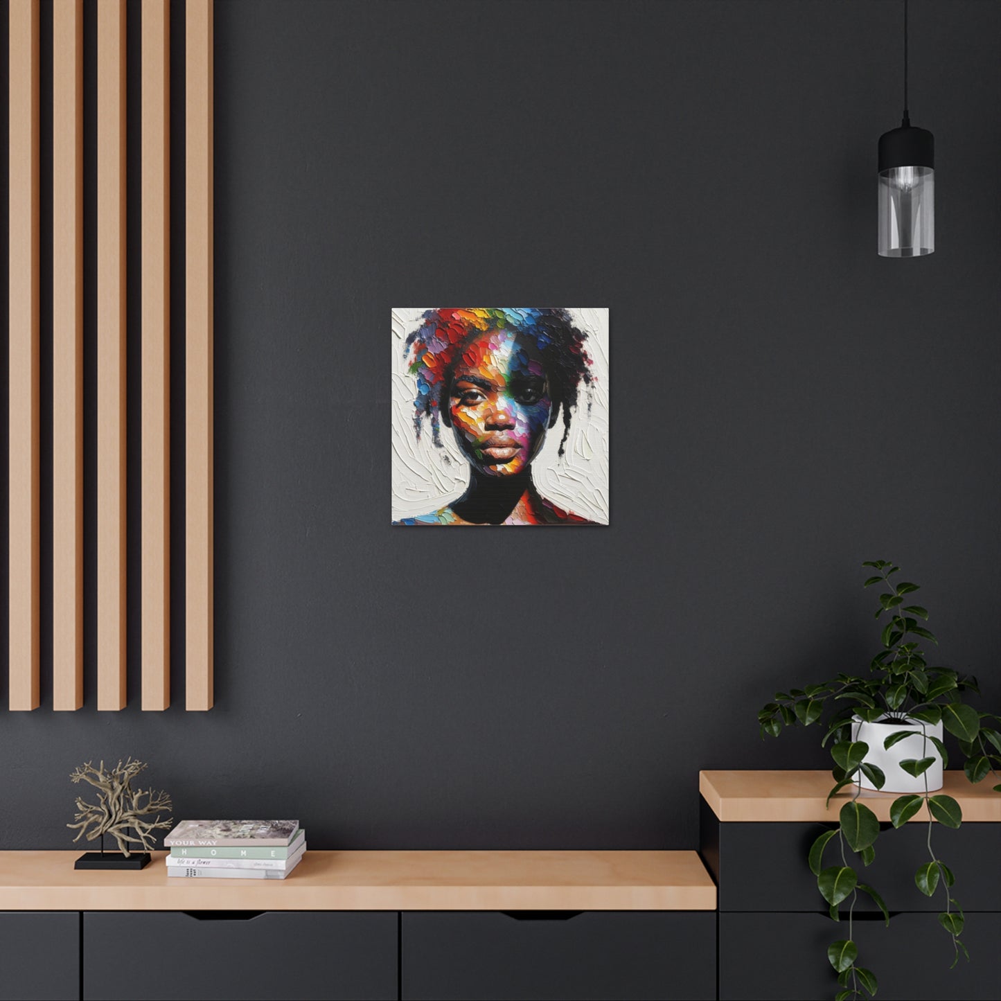 Art Print, Afro-Caribbean Woman, Oil Finish, West Indian Ethnicity, Cultural, Heritage, Semi-Abstract, Canvas Gallery Wrap