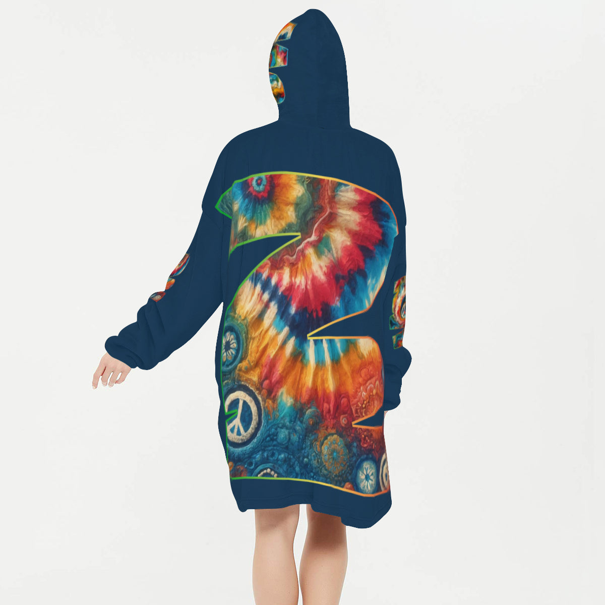 Flannel Sleeper Blanket Hoodie | "Peace Design"