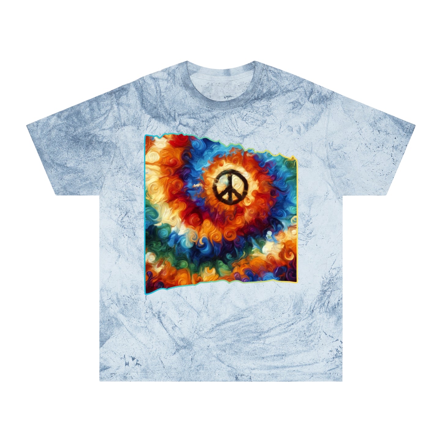 Unisex Color Blast T-Shirt "Peace" One World, Self-Love, Anti-Racism, One Love, Unity, Inclusion, Diversity, Immigrant Outsiders, Cultural Identity, Black Excellence Empowerment Inspiration, FashionWithPurpose, ConsciousClothing