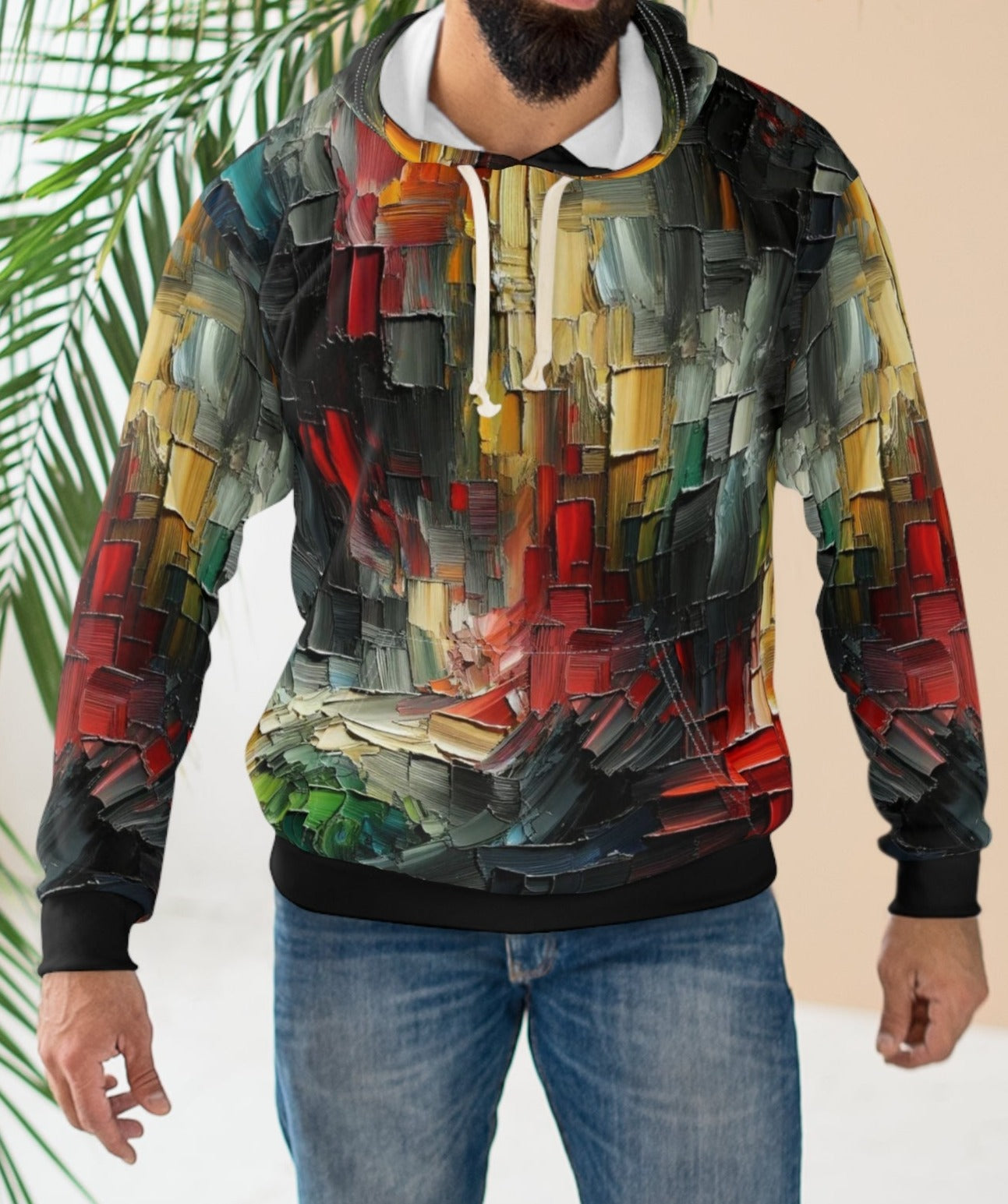 Unisex Pullover Hoodie (AOP) Abstract/Afrocentric/Tie-Dye