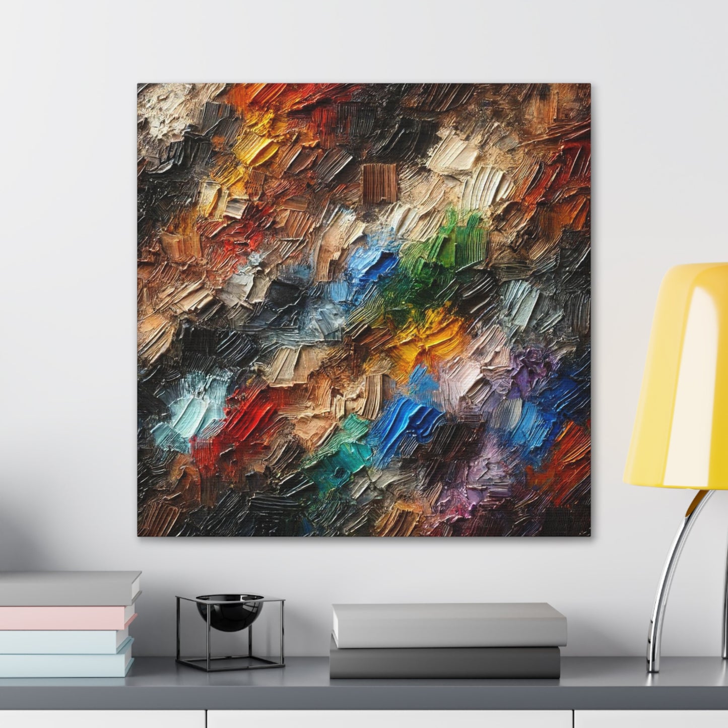 Art Print, African Print, Black Power, Abstract Oil Finish, Unity, One Love, Canvas Gallery Wrap