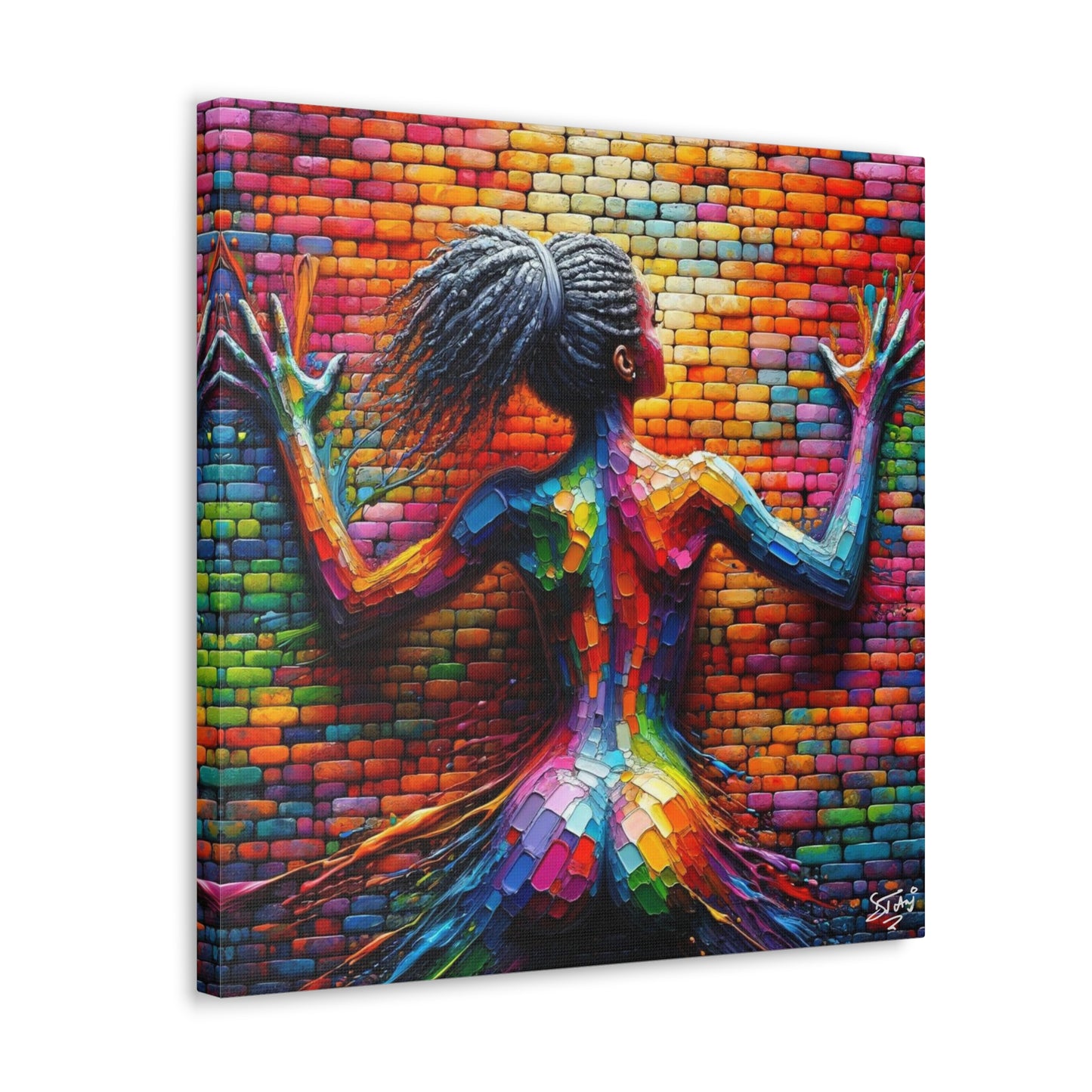 Art Print, Afro-Caribbean Woman, Oil Finish, West Indian Ethnicity, Cultural, Heritage, Semi-Abstract, Canvas Gallery Wrap