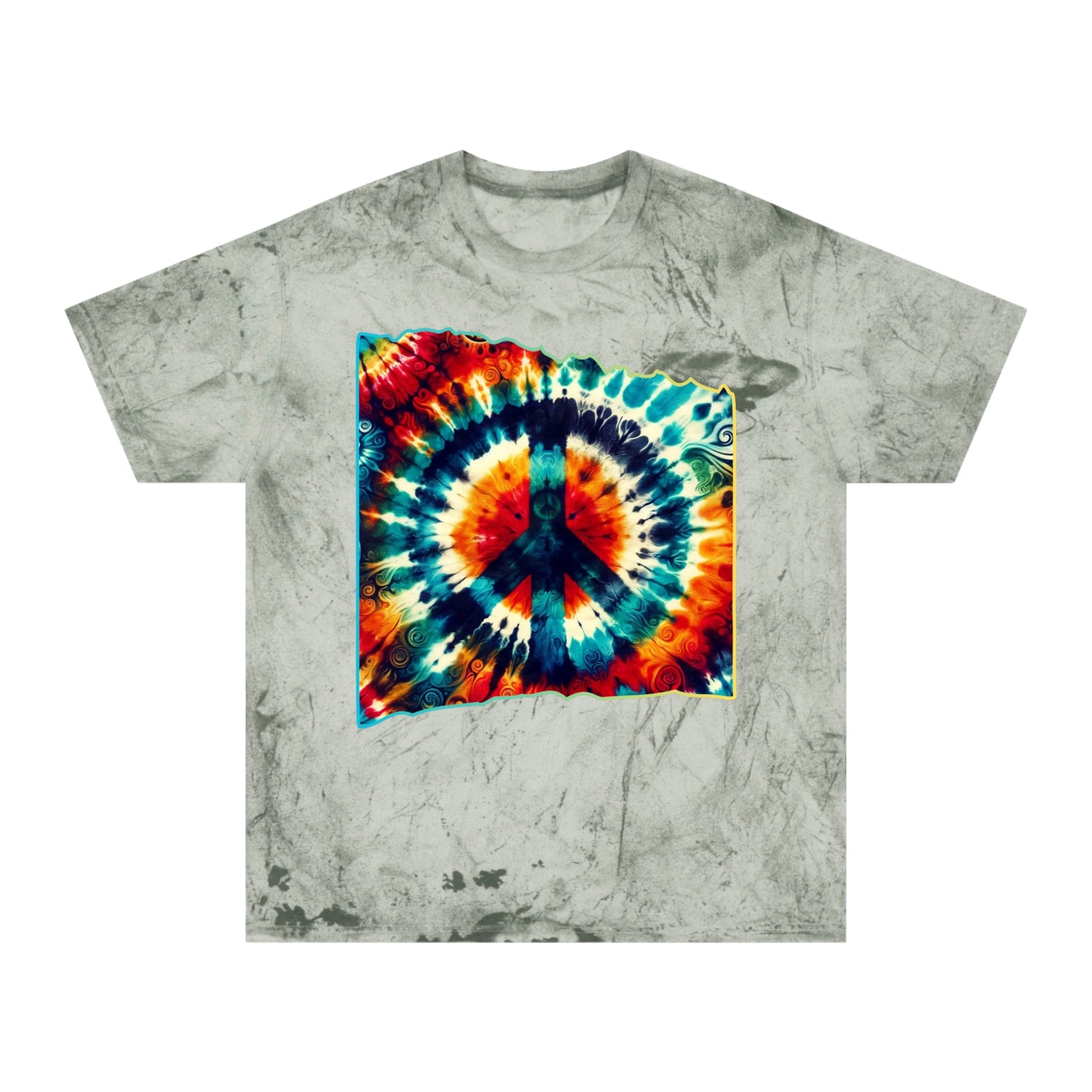 Unisex Color Blast T-Shirt "Peace" One World, Self-Love, Anti-Racism, One Love, Unity, Inclusion, Diversity, Immigrant Outsiders, Cultural Identity, Black Excellence Empowerment Inspiration, FashionWithPurpose, ConsciousClothing