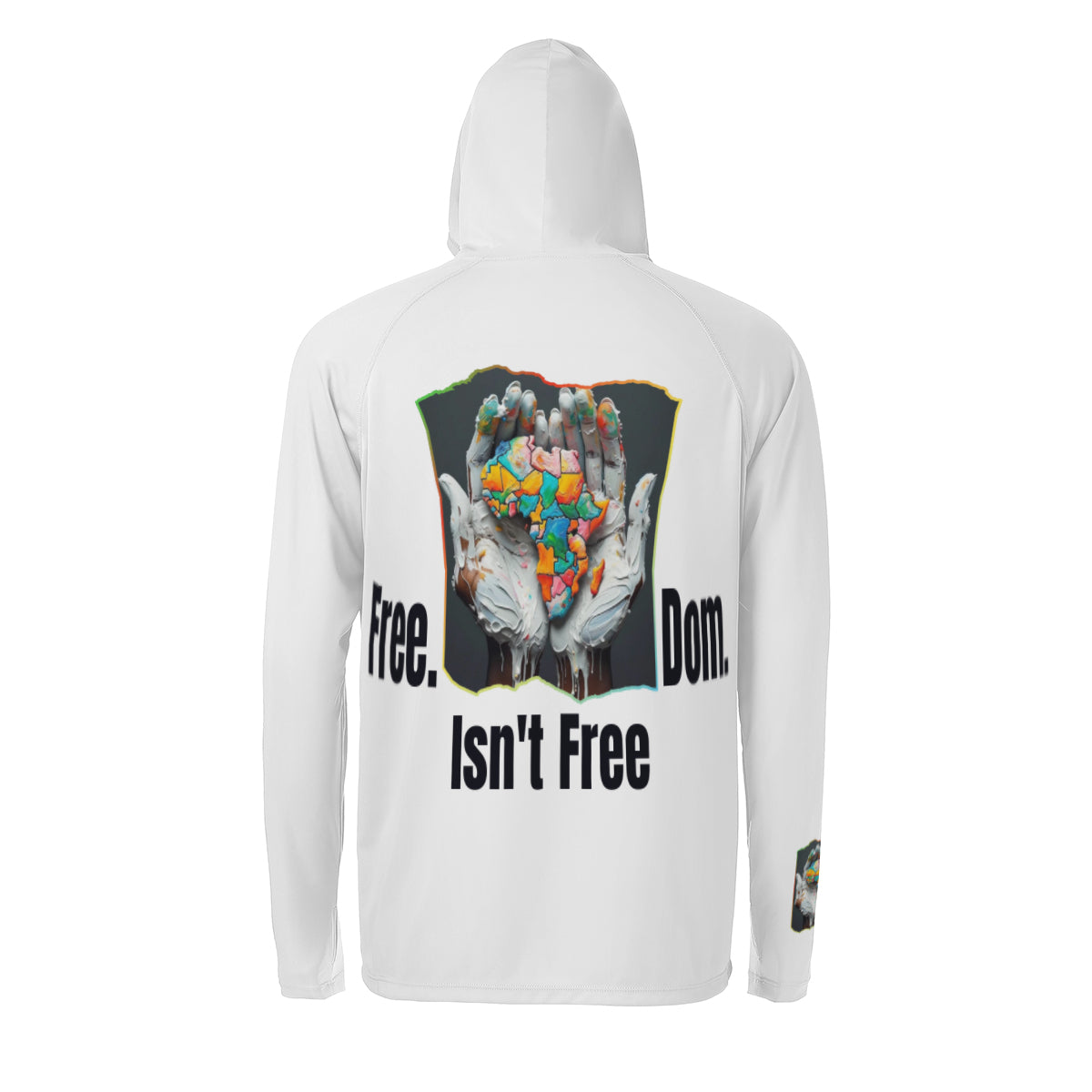 Men's Sun Protection Long Sleeve Hoodie "Fee.Dom Isn't Free"