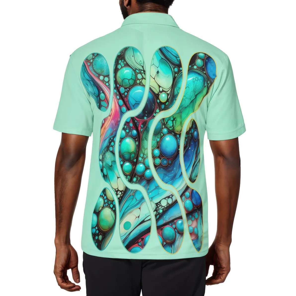 Men's Premium Polo Shirt "Abstract Water Droplets"