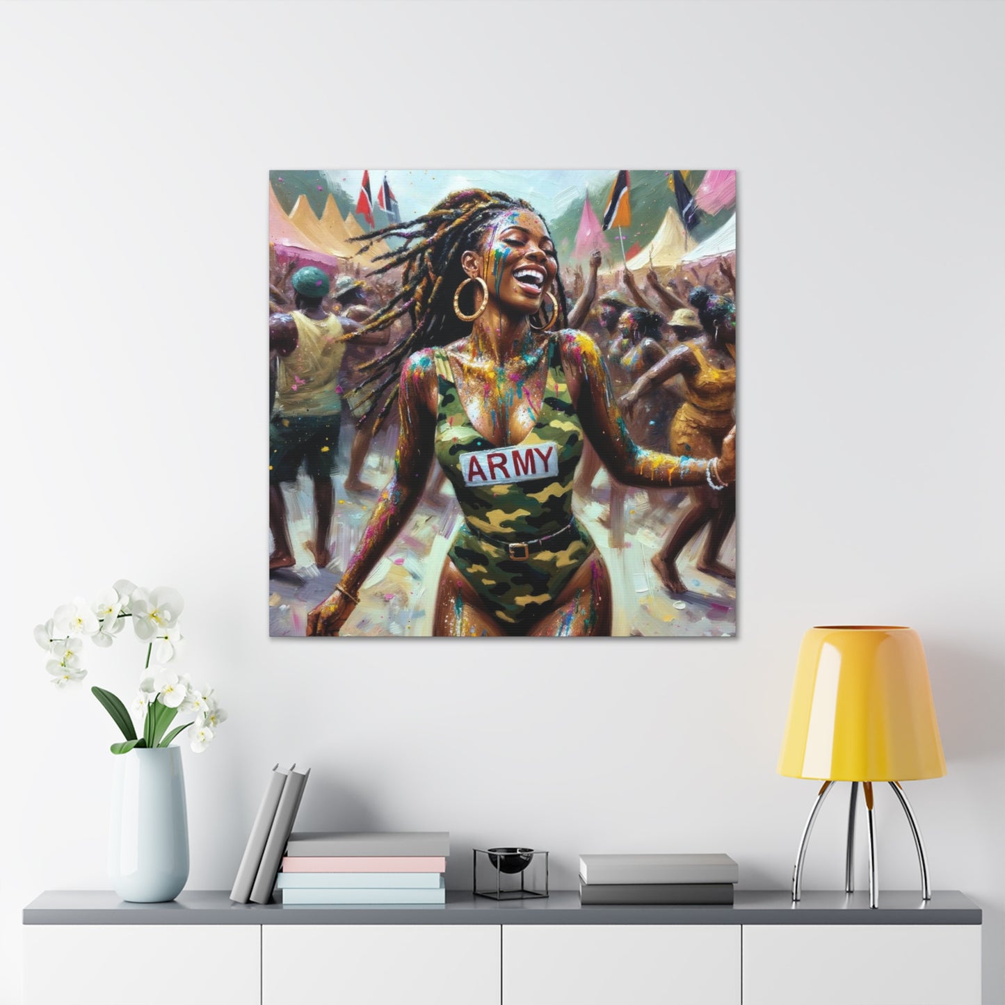 Art Print of Jouvert Morning#2, Afro-Caribbean Woman, Oil Finish, West Indian Ethnicity, Cultural, Heritage, Canvas Gallery Wraps