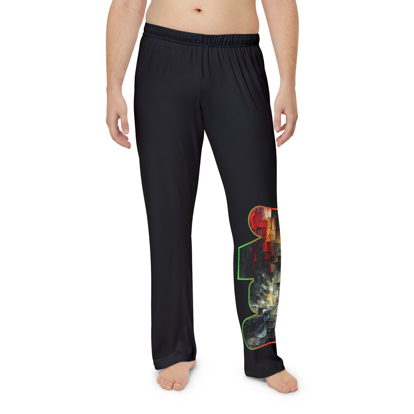 Men's Brushed Polyester Lounge Pants (AOP) "Abstract Print"