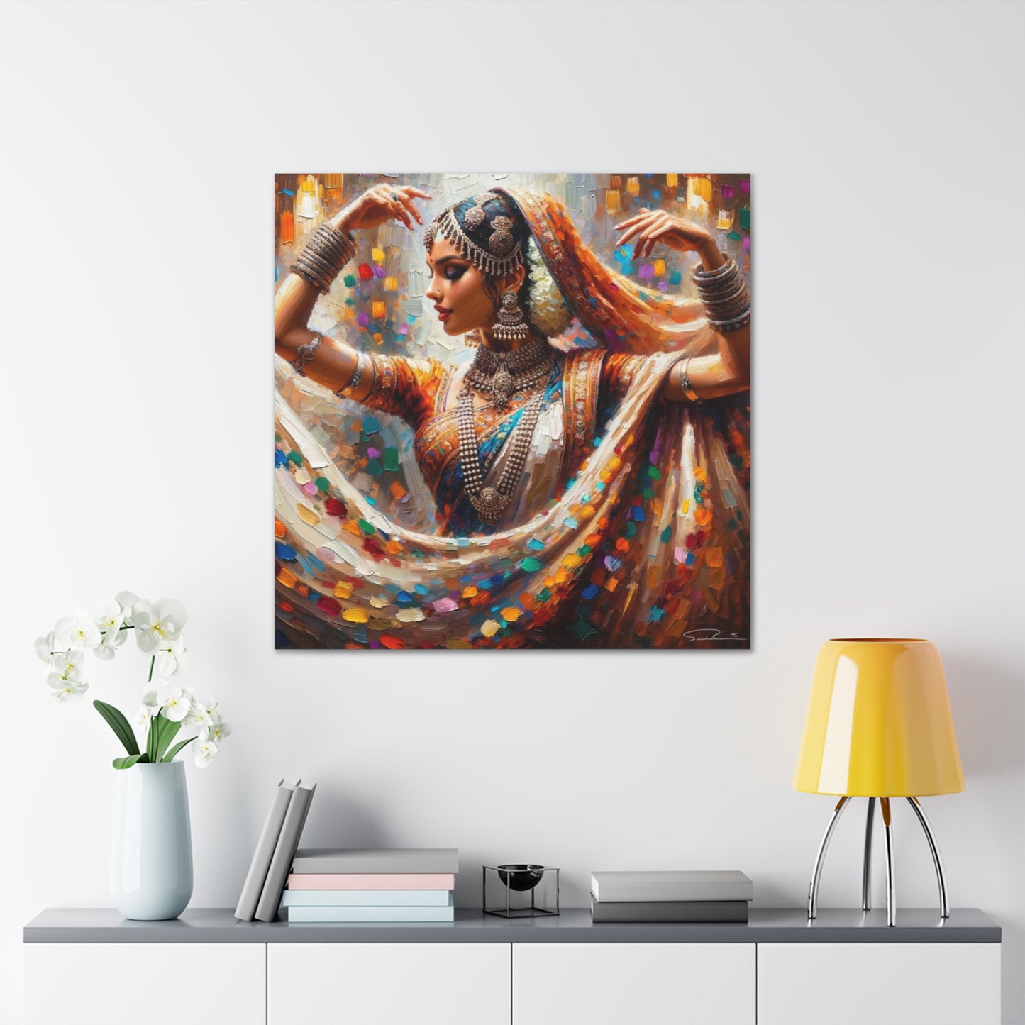 Art Print#2 of Indo-Trinidadian Woman, Oil Finish, West Indian Ethnicity, Cultural, Heritage, Art, Black Woman, Canvas Gallery Wraps